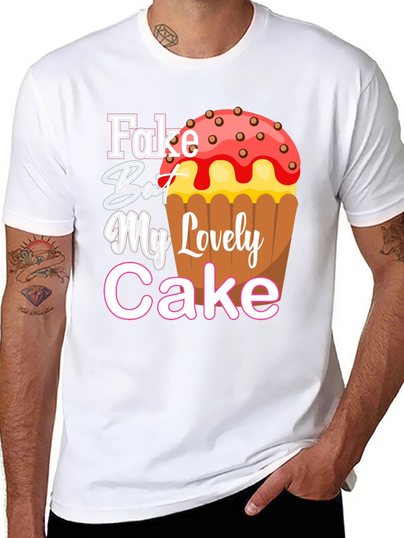 Fake But My Lovely Cake Black Graphic Tee