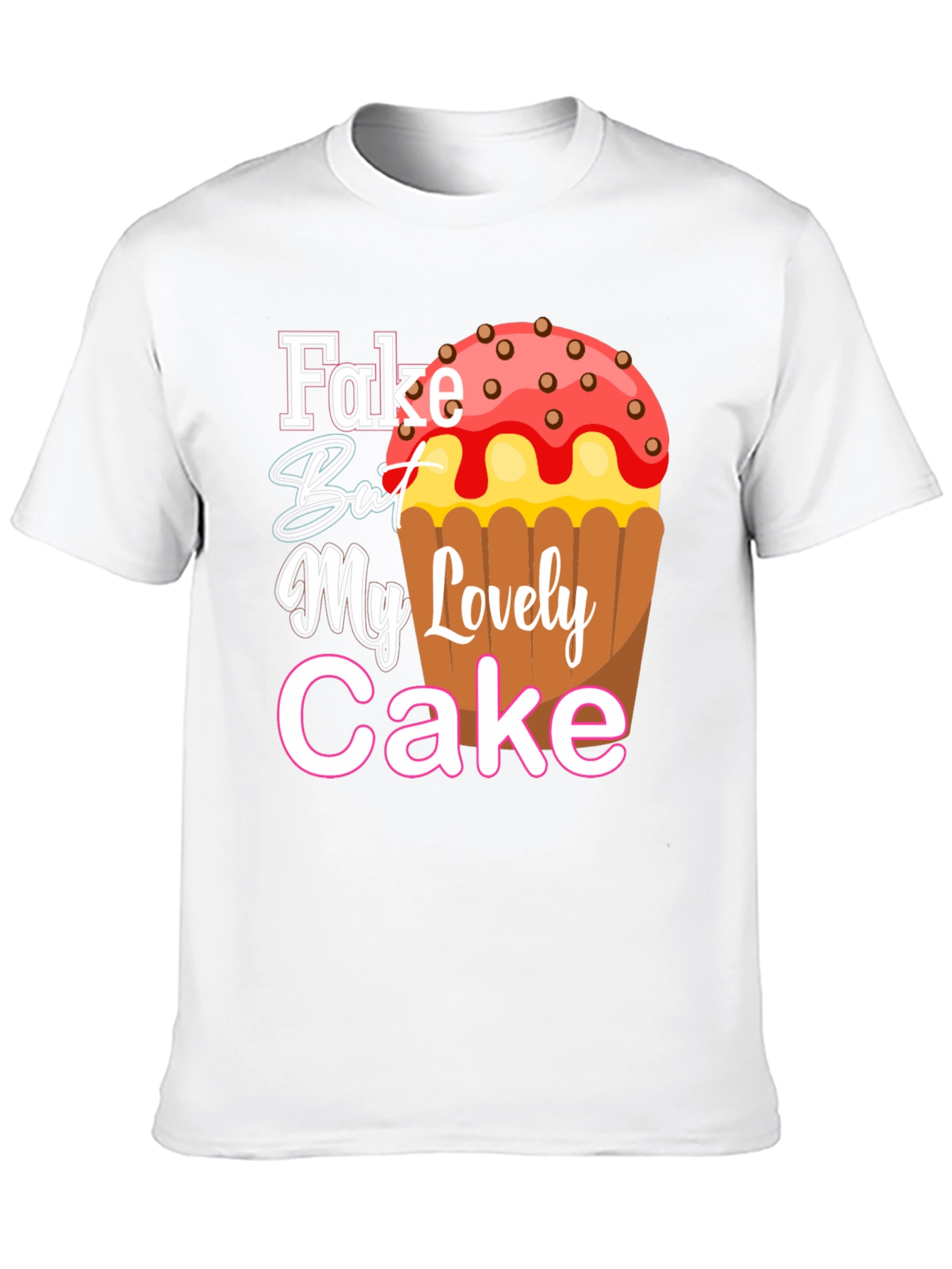 Fake But My Lovely Cake Black Graphic Tee