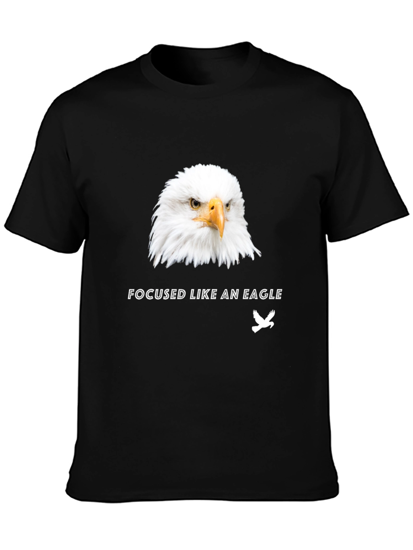 Focused Like an Eagle Black Graphic Tee