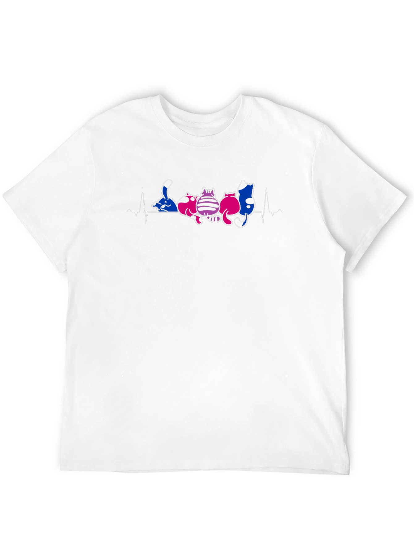 Bi Pride Cat Heartbeat T-Shirt