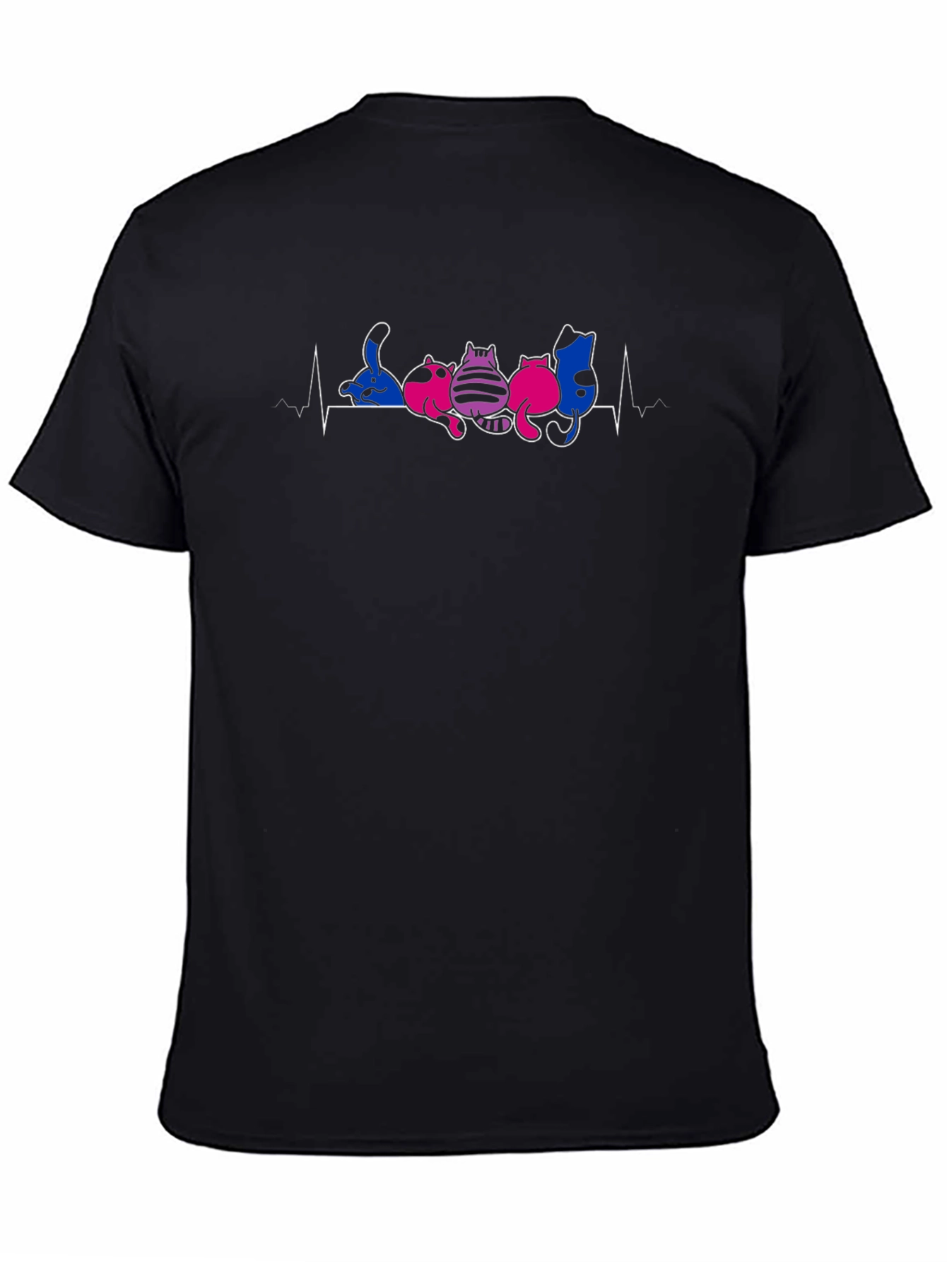 Bi Pride Cat Heartbeat T-Shirt