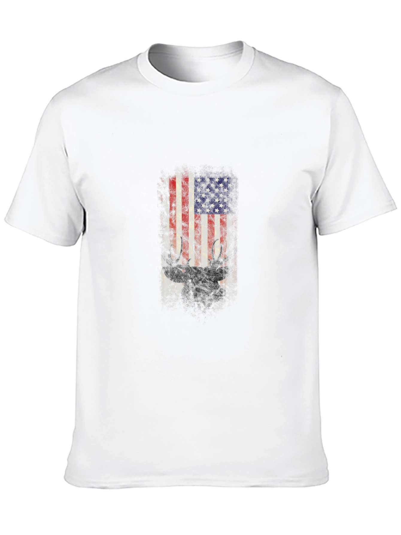 American Flag Deer Graphic Tee - Black