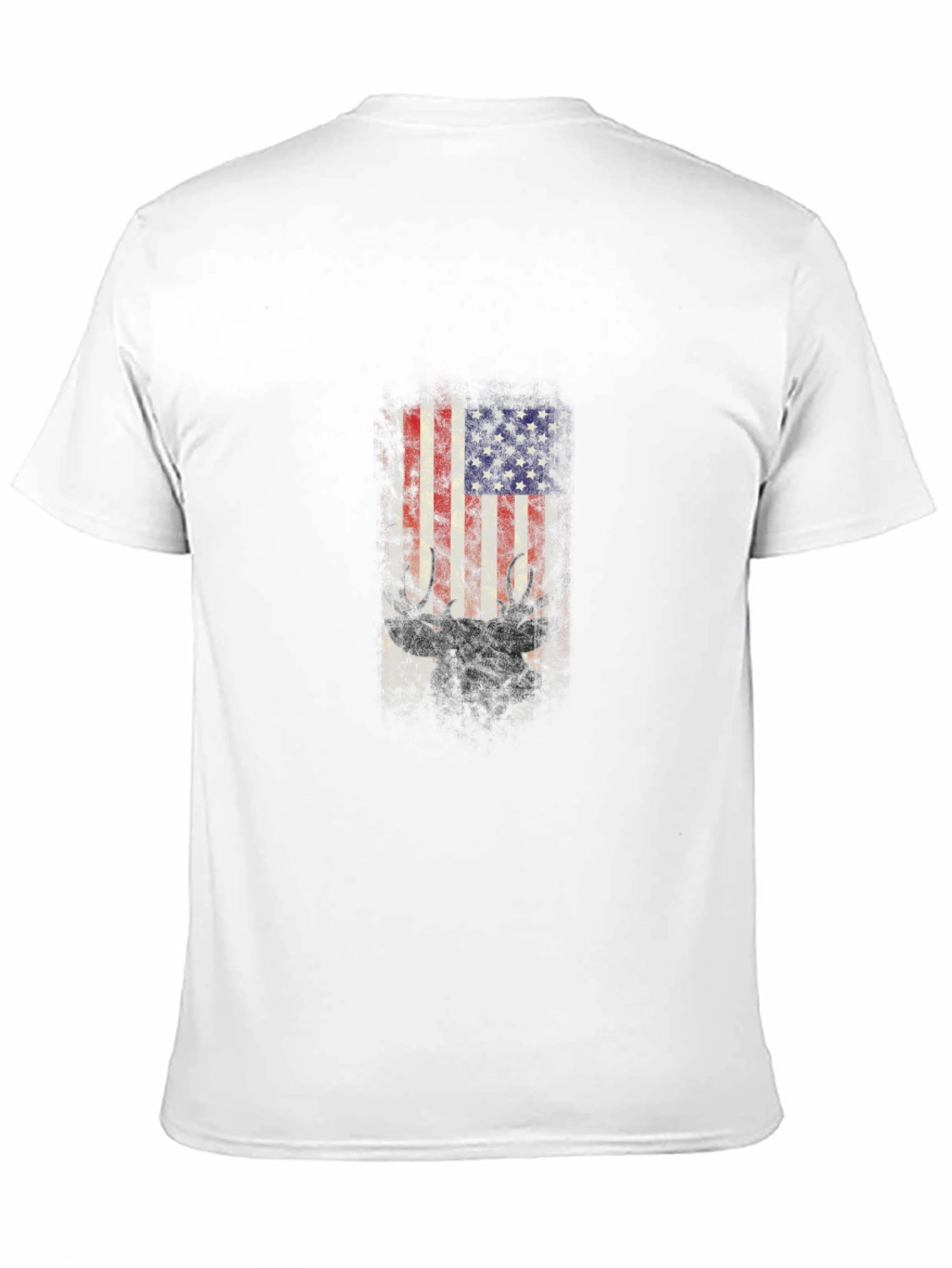 American Flag Deer Graphic Tee - Black