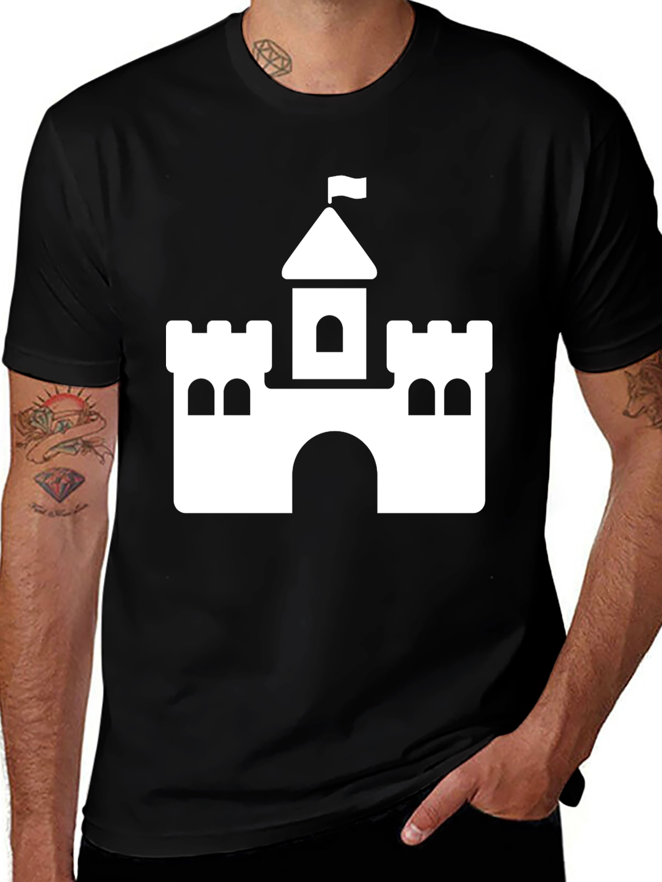 Castle Graphic T-Shirt - Black