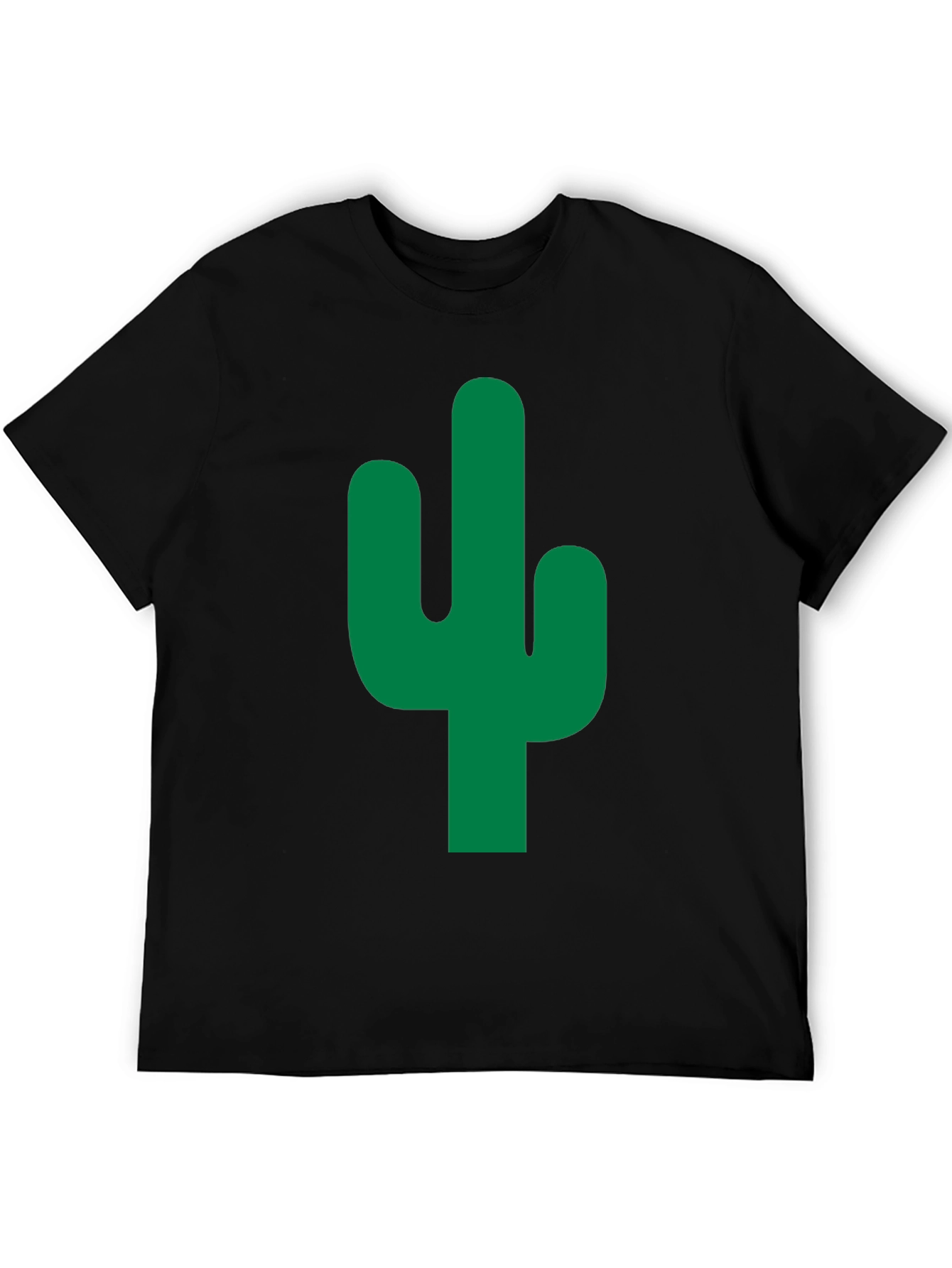 Cactus Graphic Tee - Stylish Black Cotton T-Shirt