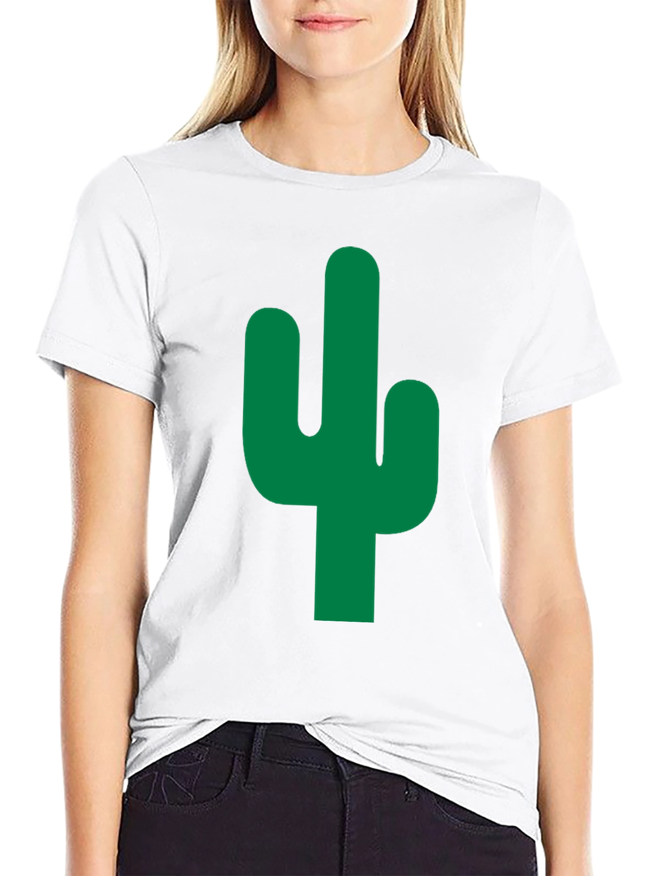 Cactus Graphic Tee - Stylish Black Cotton T-Shirt