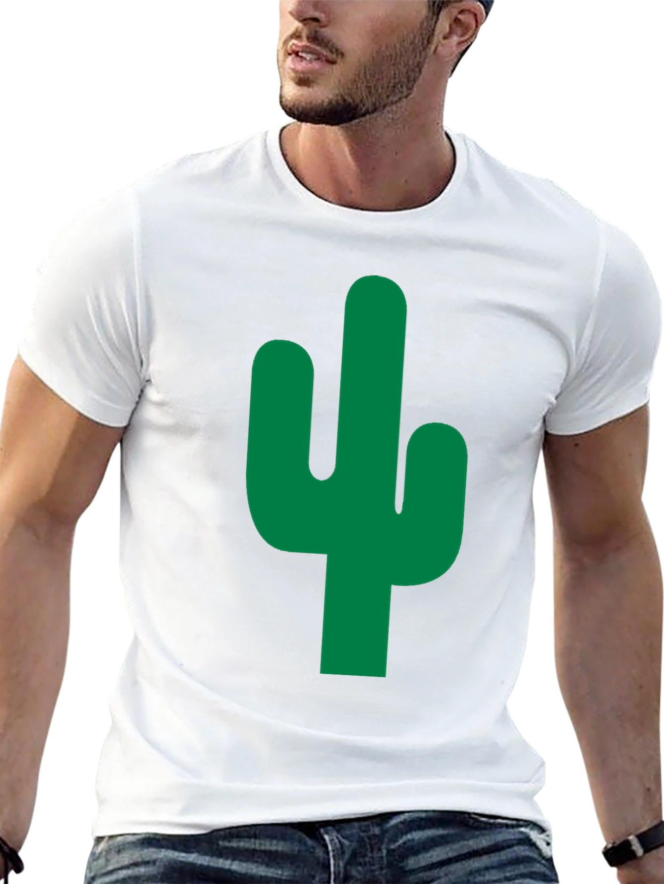 Cactus Graphic Tee - Stylish Black Cotton T-Shirt