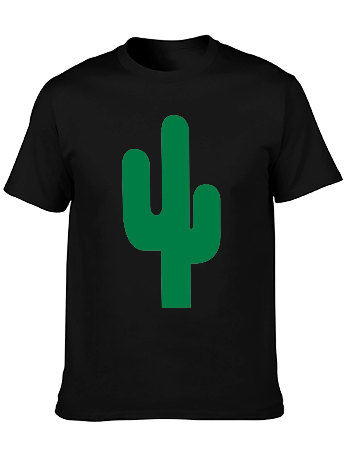 Cactus Graphic Tee - Stylish Black Cotton T-Shirt