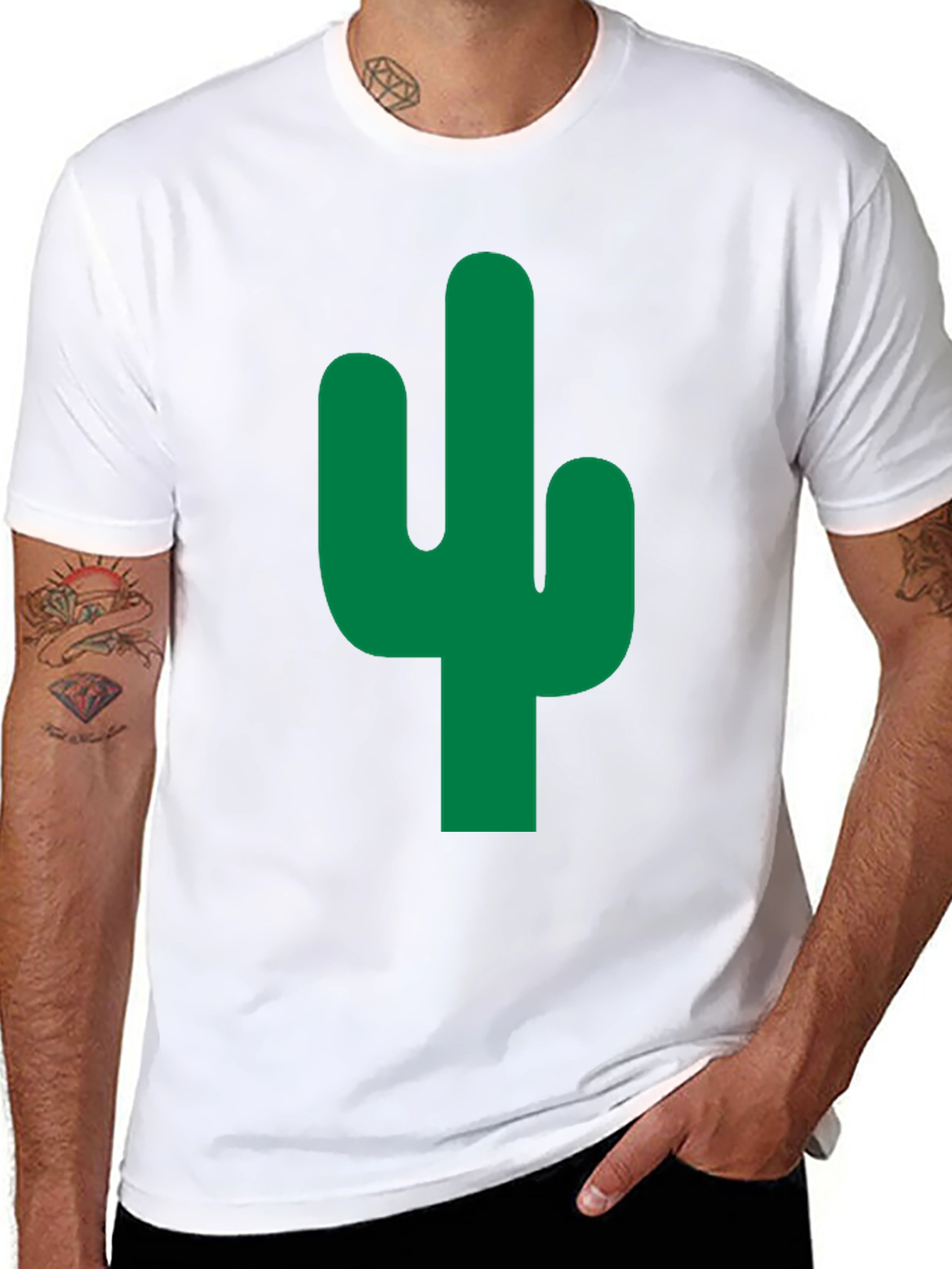 Cactus Graphic Tee - Stylish Black Cotton T-Shirt