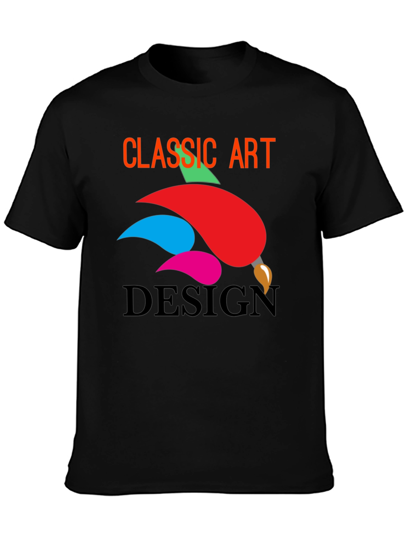 Classic Art Design Black T-Shirt