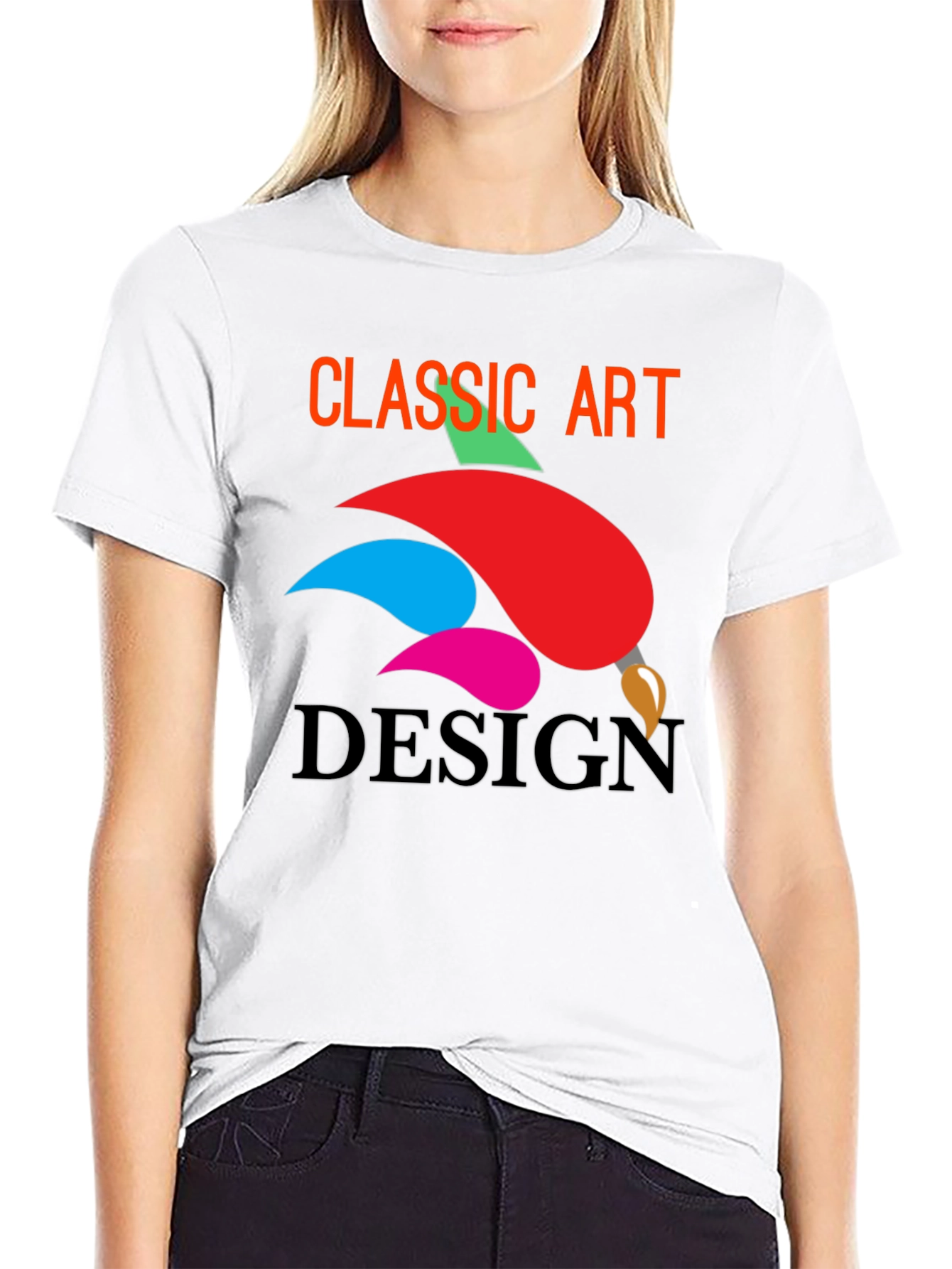 Classic Art Design Black T-Shirt