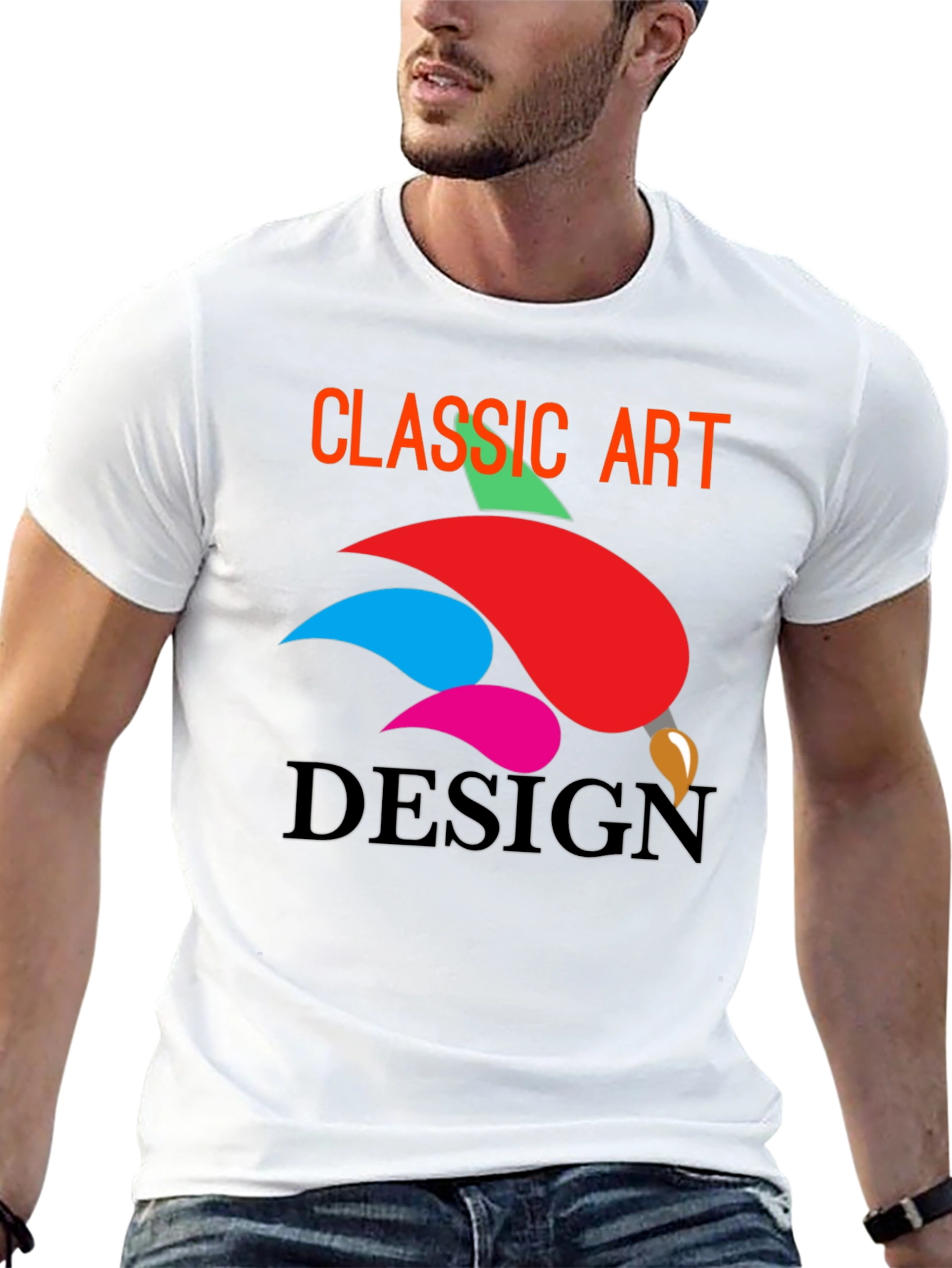Classic Art Design Black T-Shirt