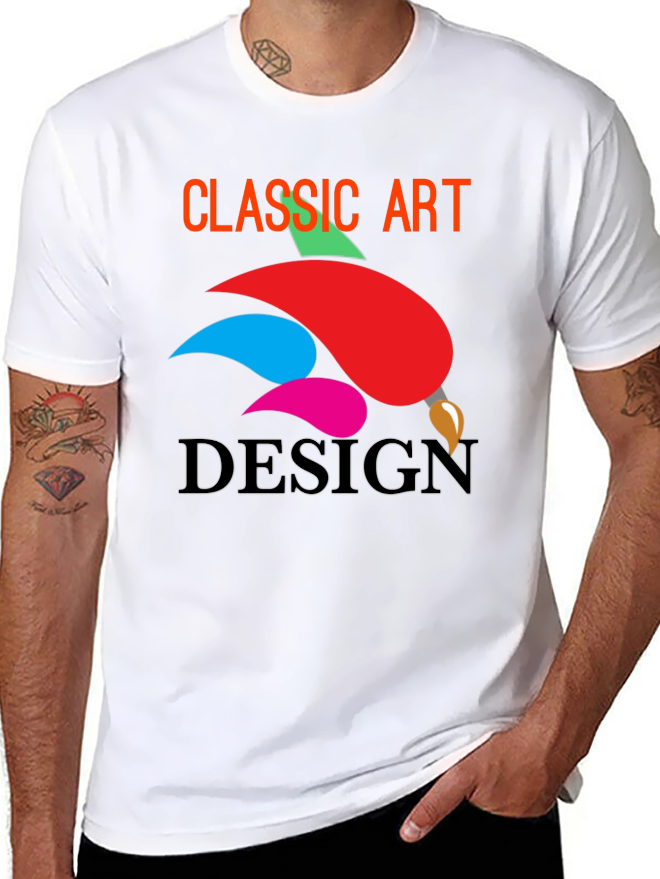 Classic Art Design Black T-Shirt