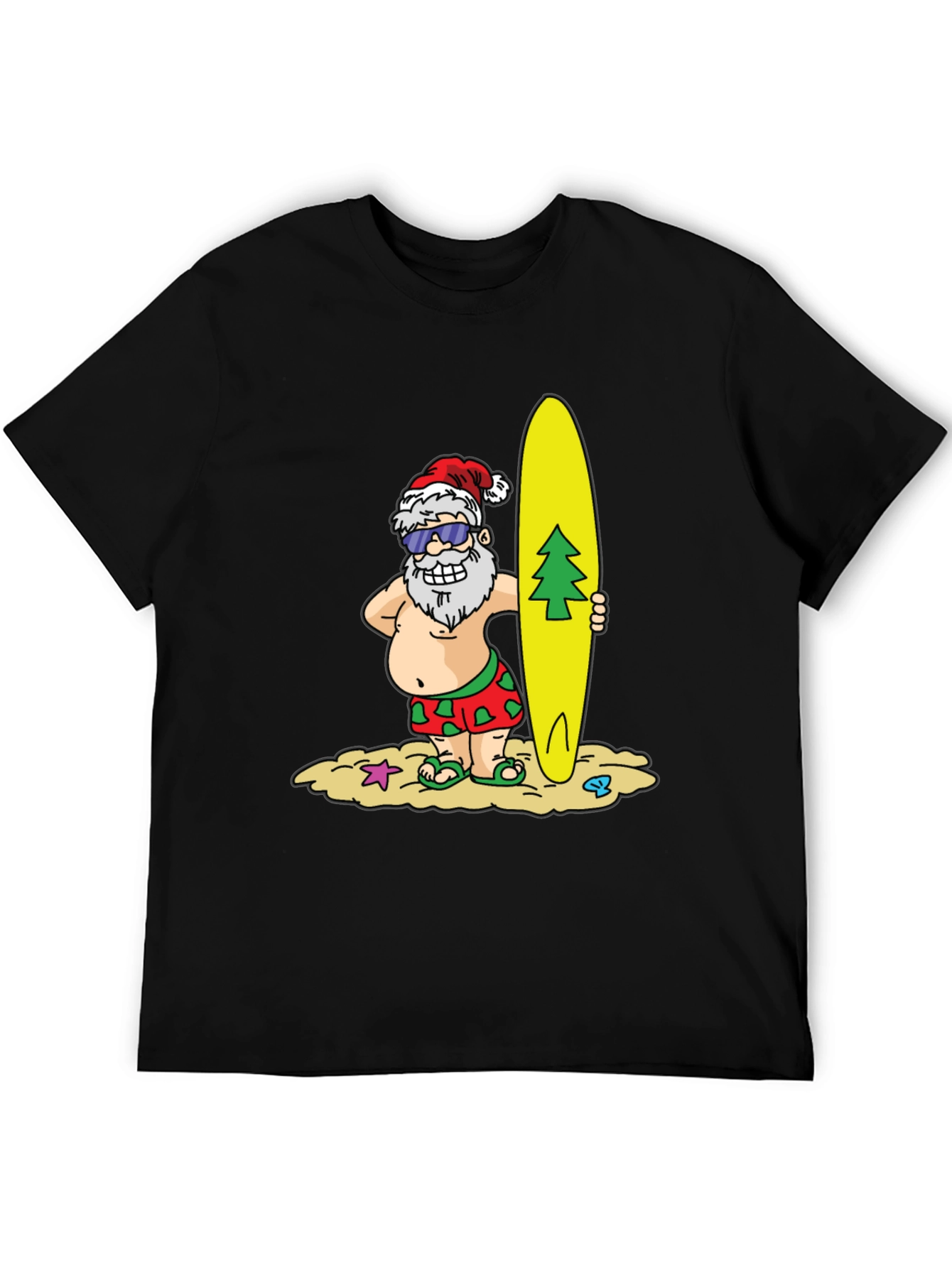 Surfing Santa T-Shirt - Holiday Beach Vibes