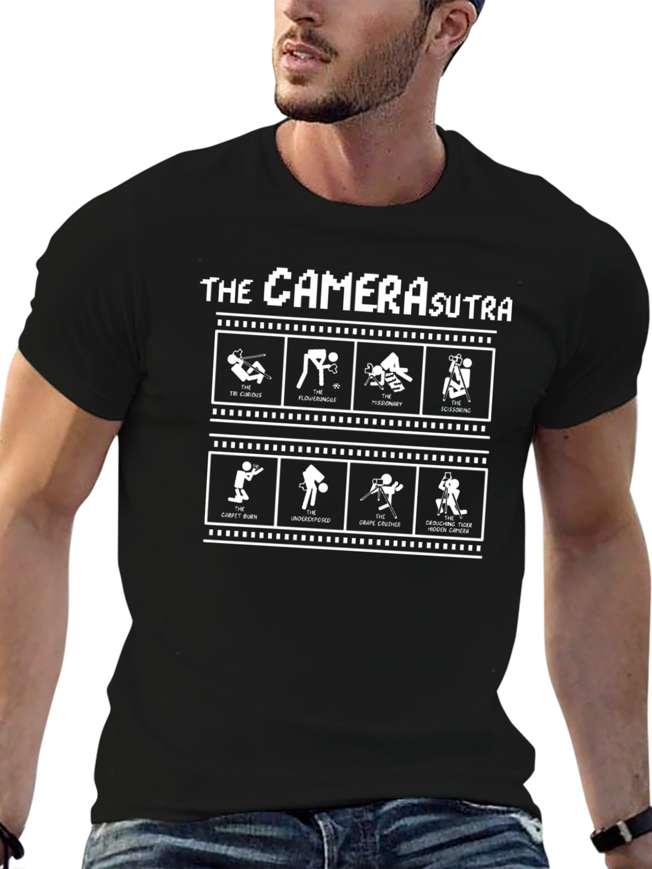 Camera Sutra Graphic T-Shirt - Photography Humor Tee