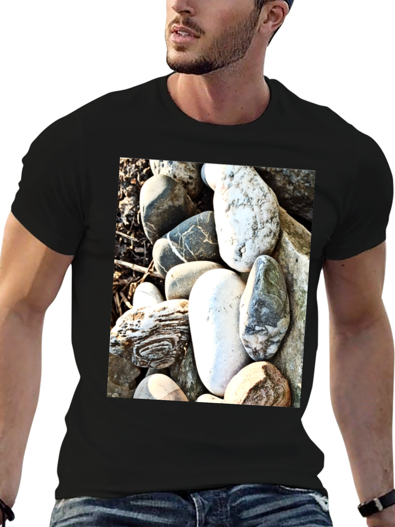 Stone Print Tee - Unique Rock Design