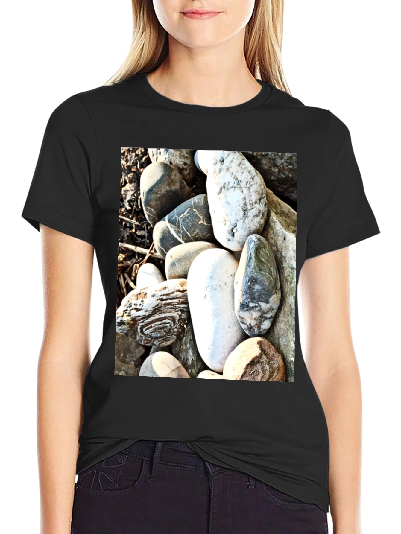 Stone Print Tee - Unique Rock Design
