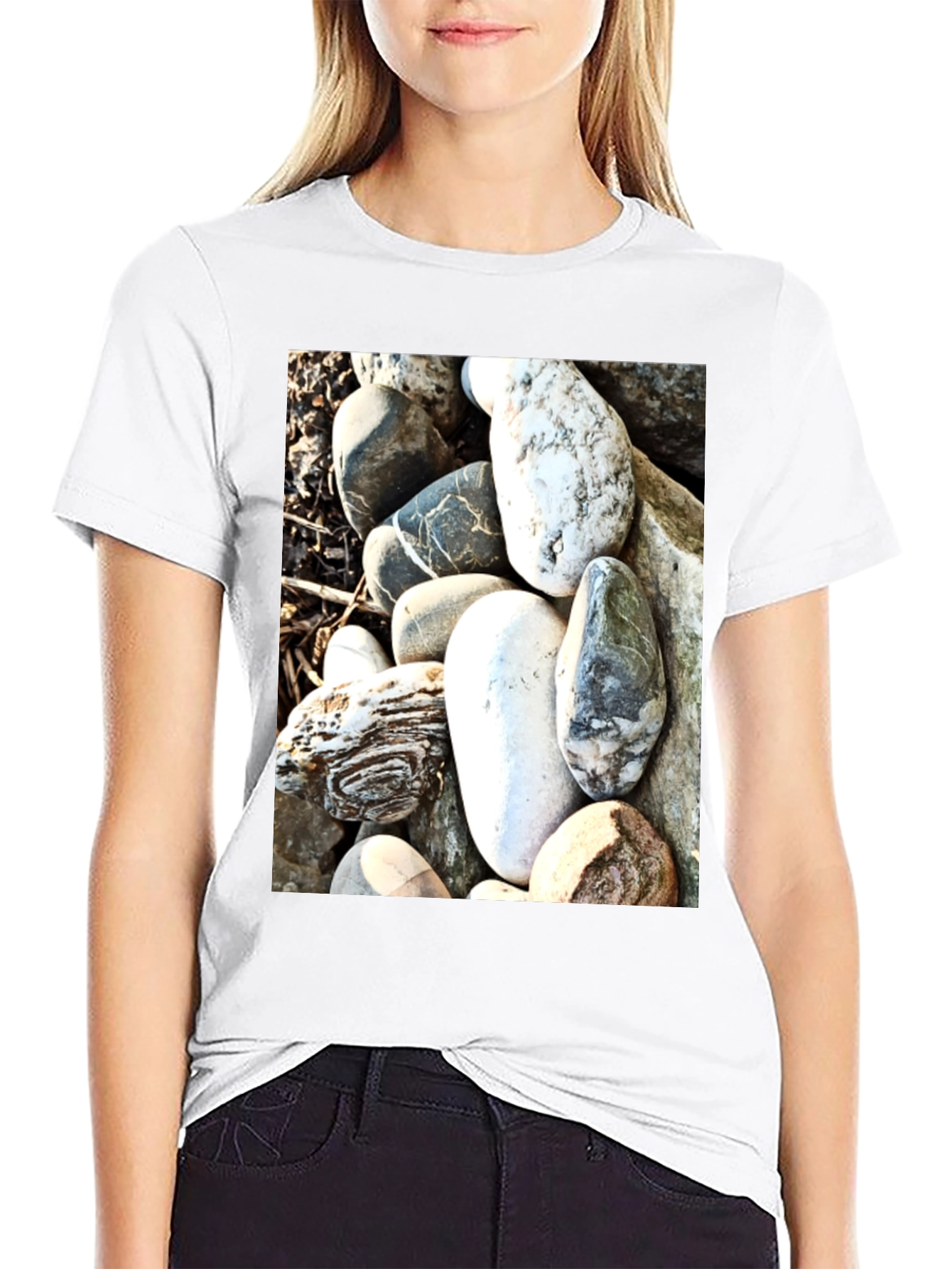 Stone Print Tee - Unique Rock Design