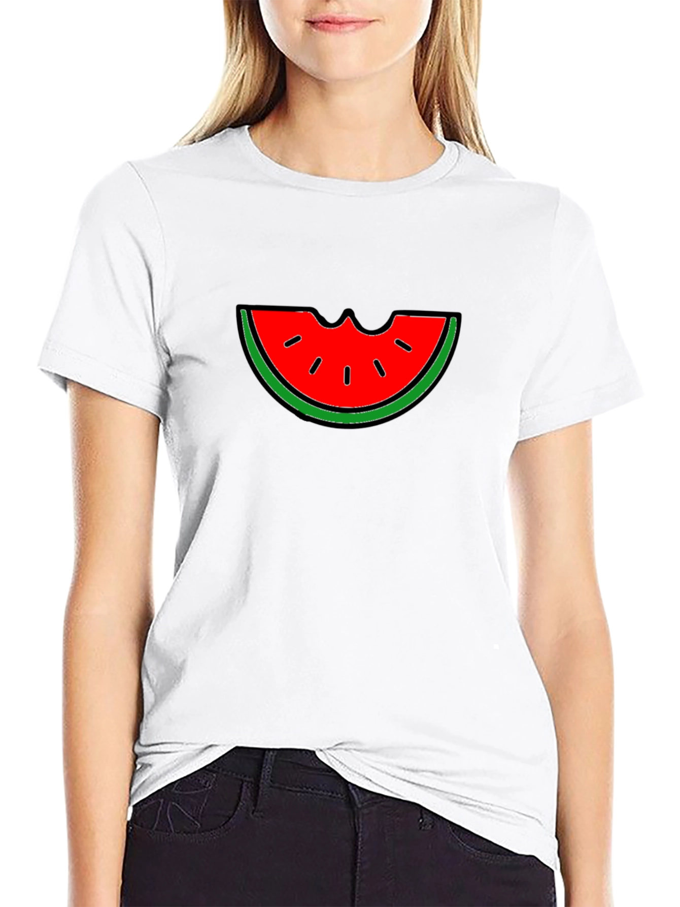 Watermelon Bite Graphic T-Shirt - Summer Fun!