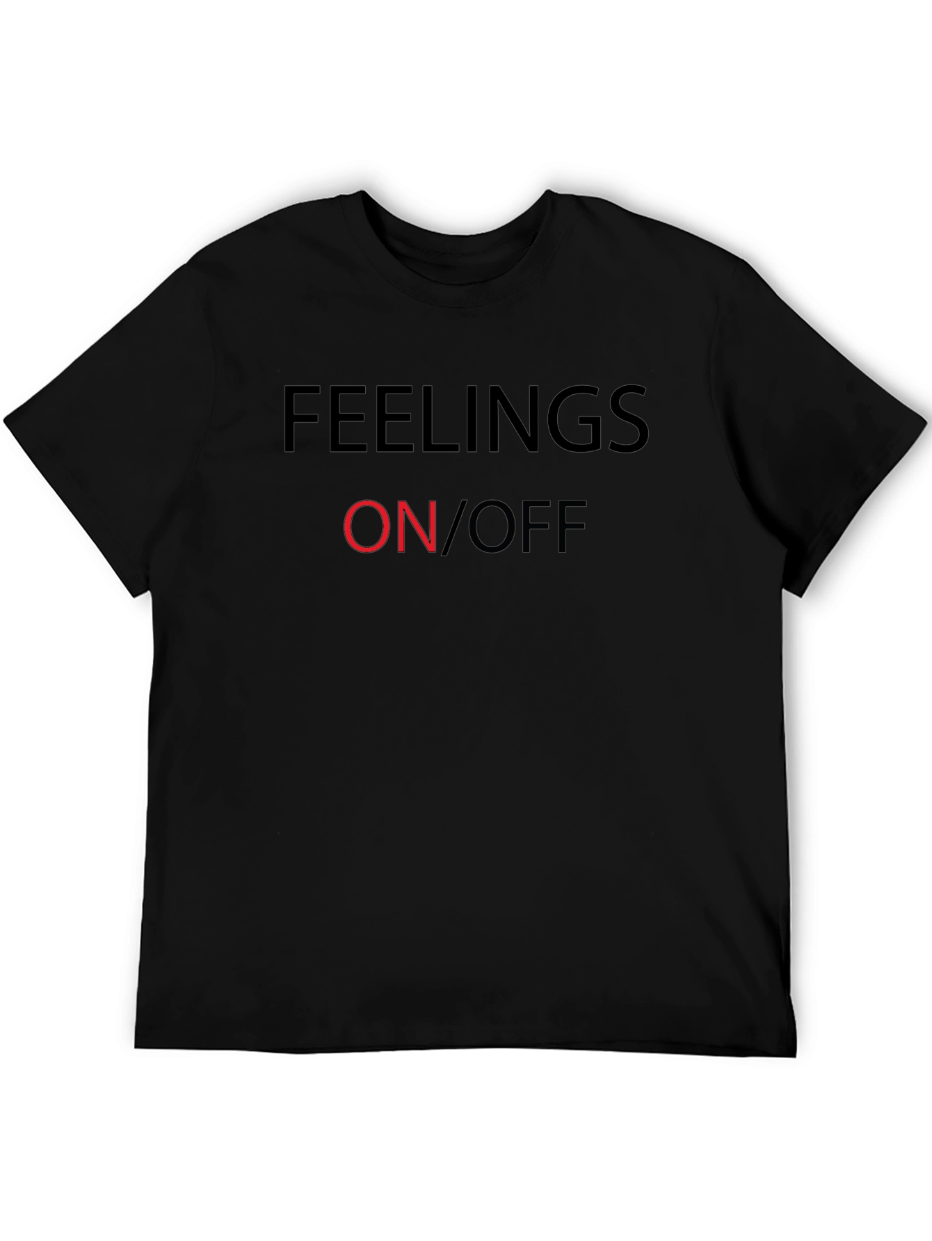 Feelings On/Off Graphic Tee - Black Crewneck T-Shirt