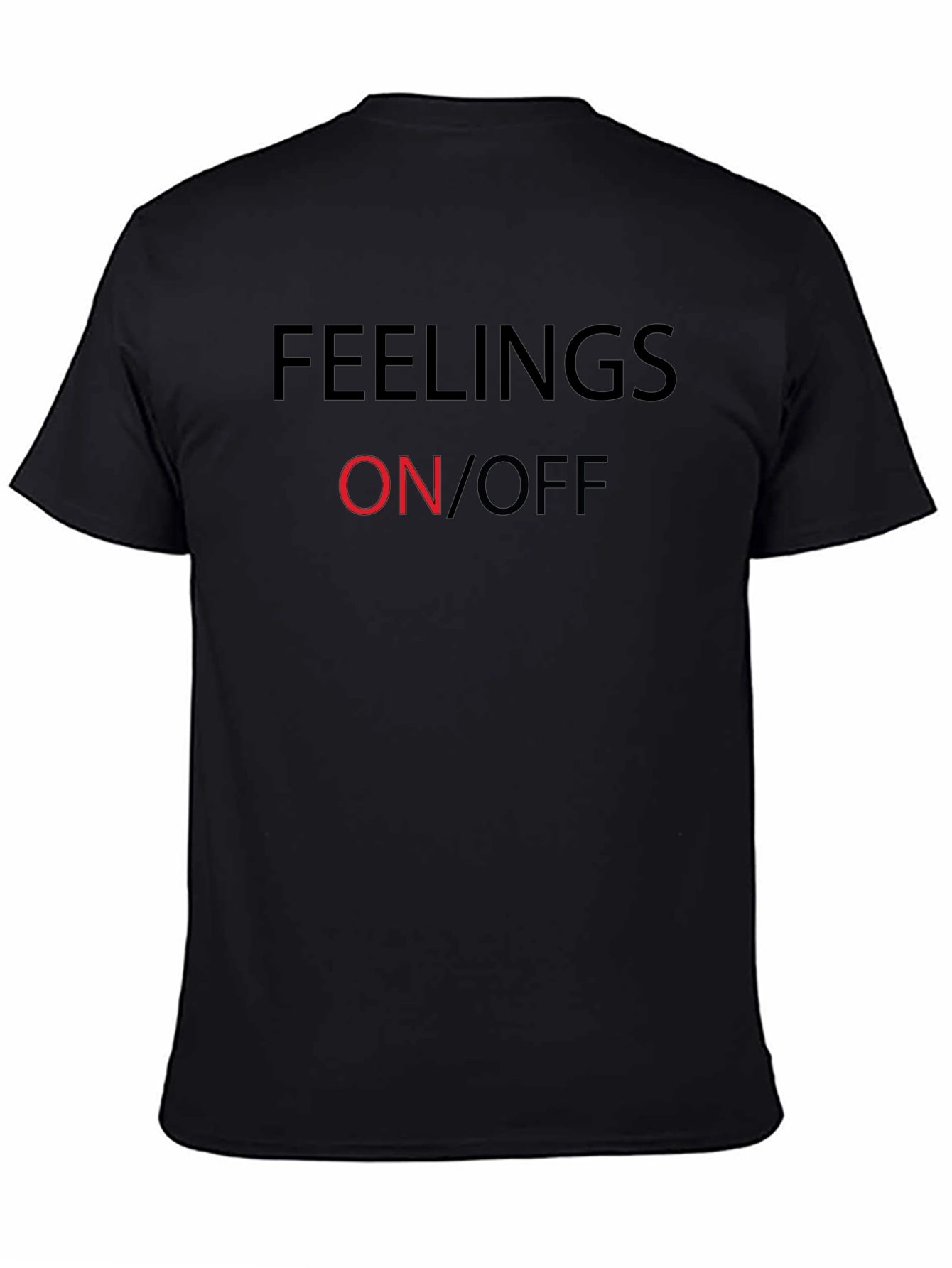 Feelings On/Off Graphic Tee - Black Crewneck T-Shirt