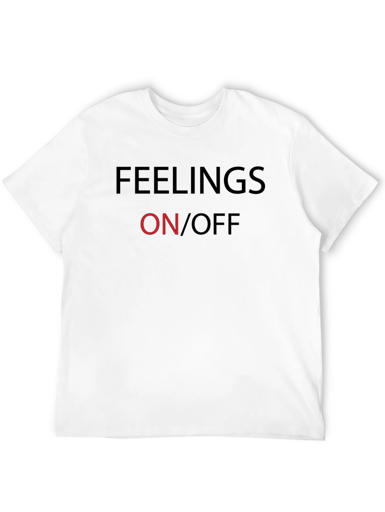 Feelings On/Off Graphic Tee - Black Crewneck T-Shirt