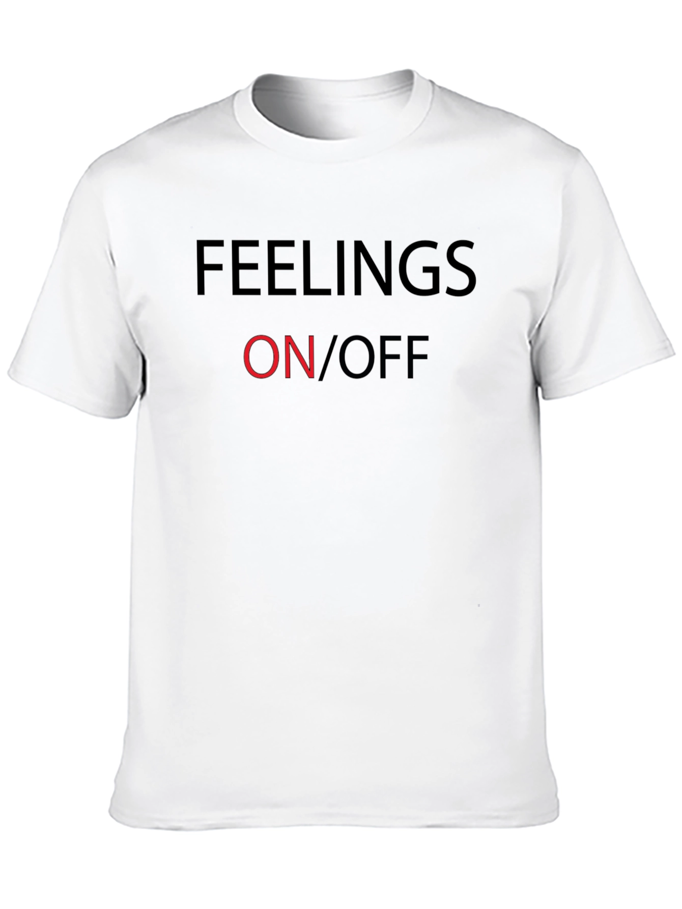 Feelings On/Off Graphic Tee - Black Crewneck T-Shirt