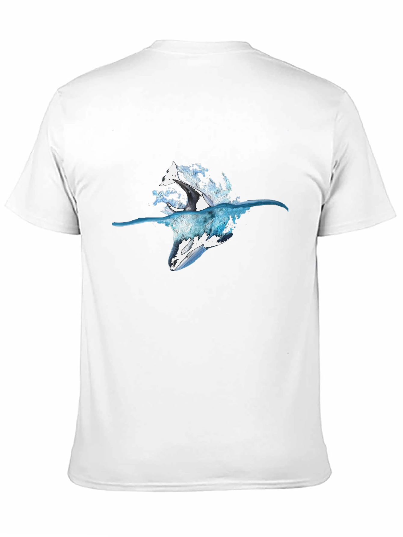 Orca Splash Black T-Shirt - Marine Life Design