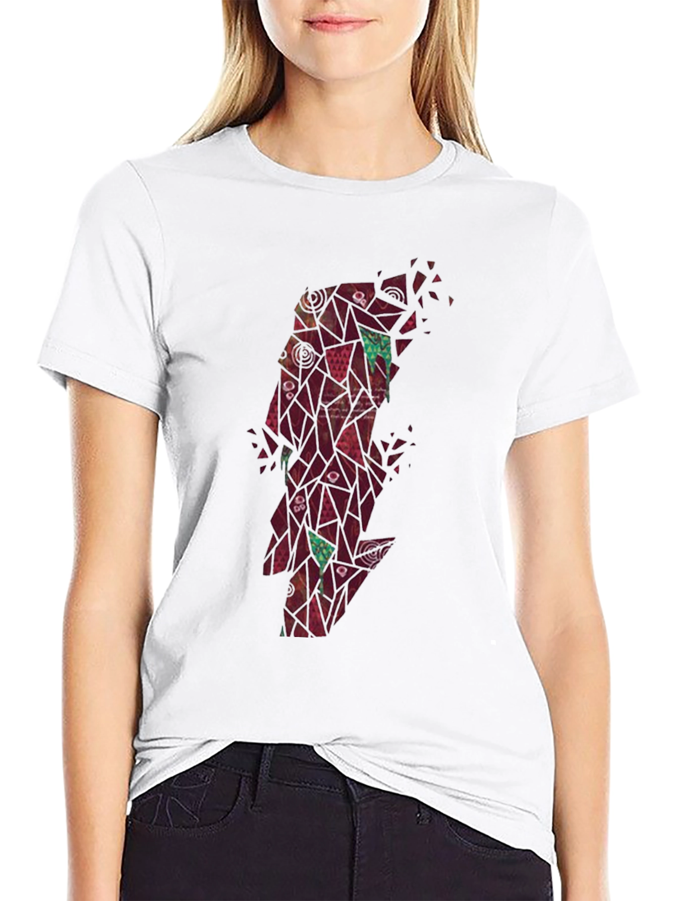 Abstract Geometric Lightning Bolt Graphic Tee