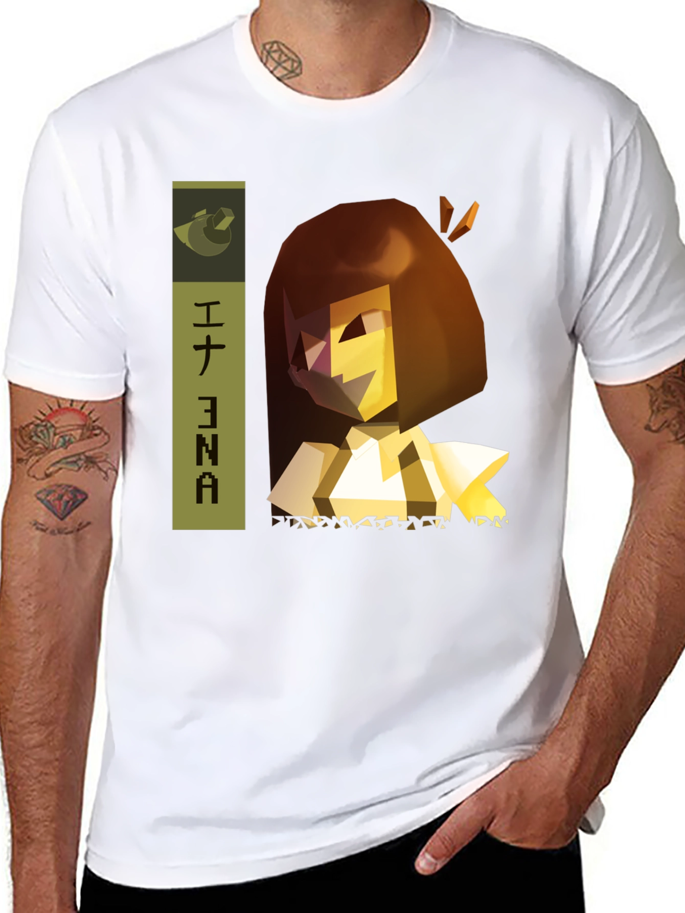 Ena T-Shirt - Geometric Character Design