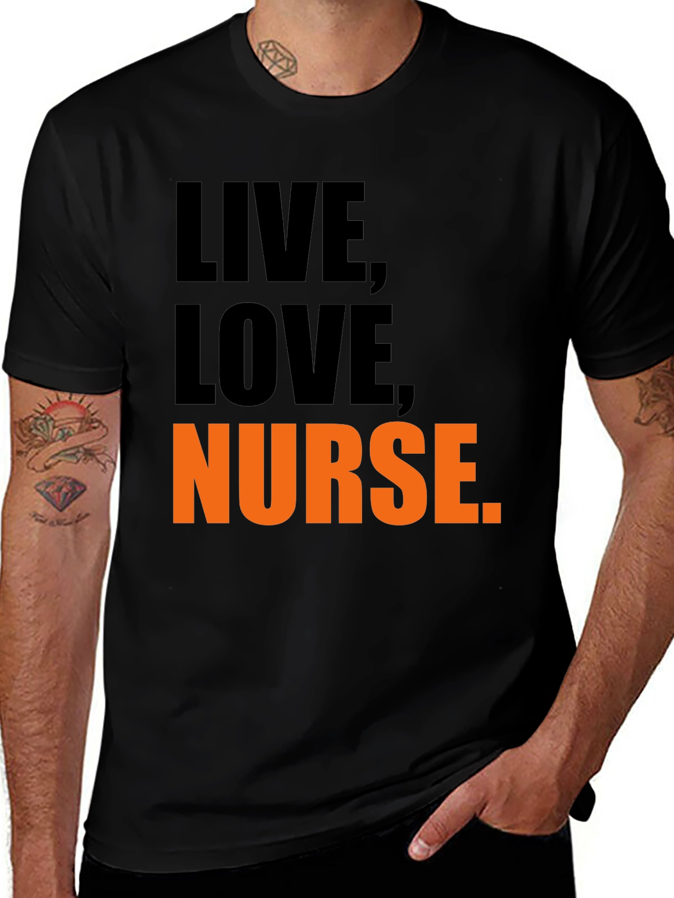 Live Love Nurse Graphic Tee - Black T-Shirt