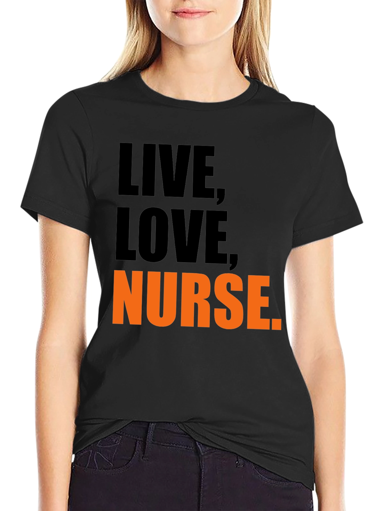 Live Love Nurse Graphic Tee - Black T-Shirt
