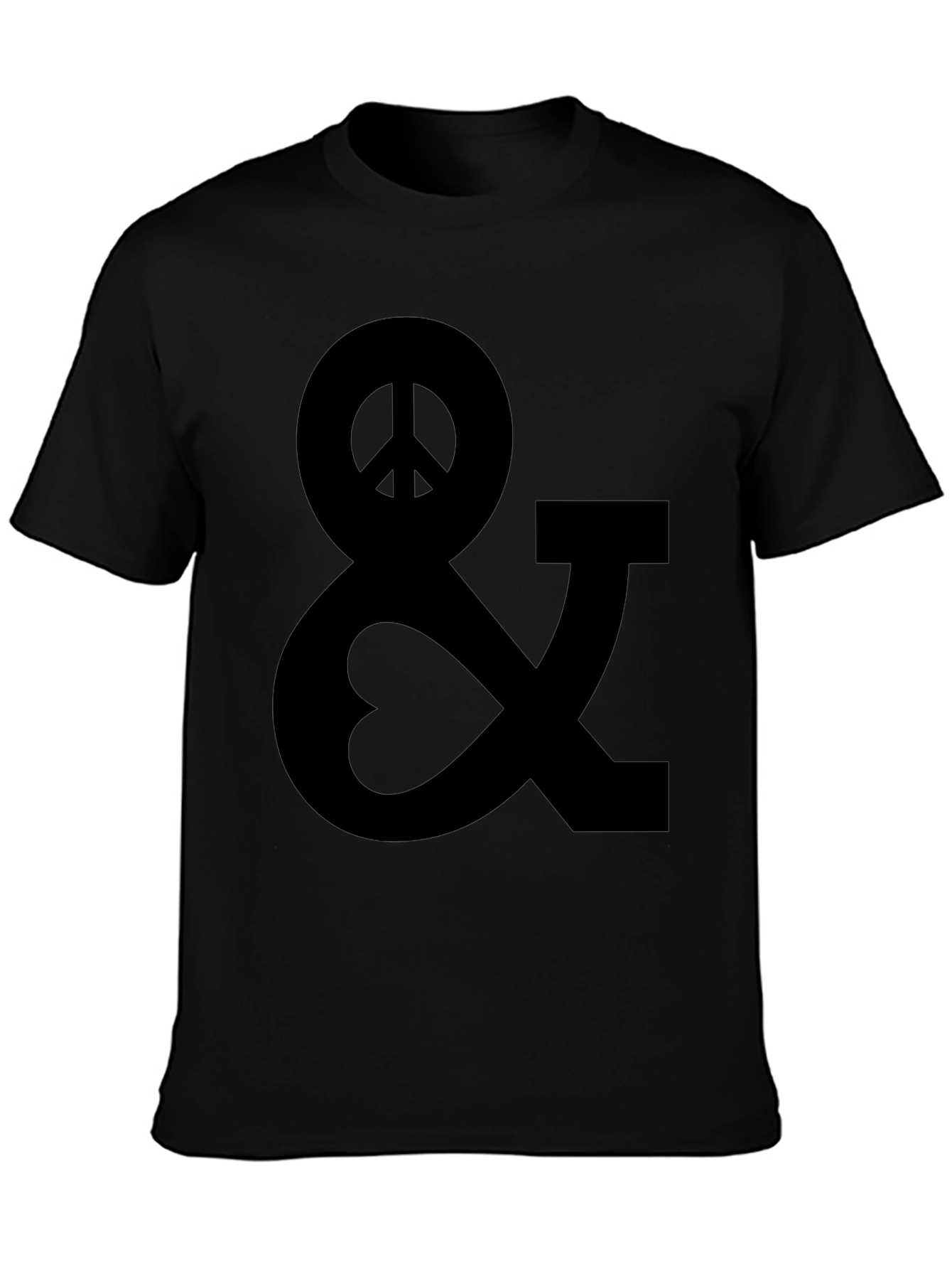 Peace & Love Black Graphic T-Shirt