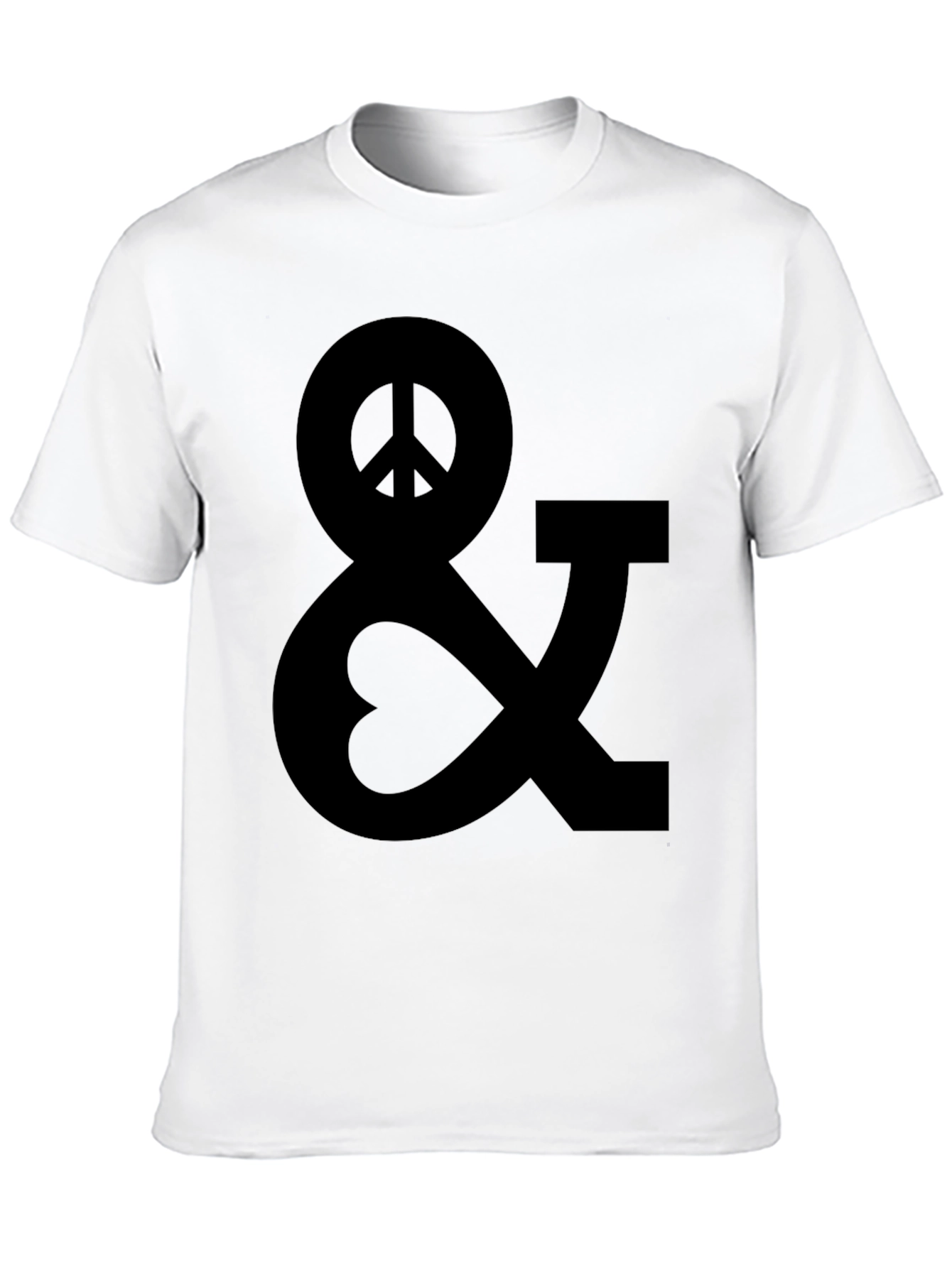 Peace & Love Black Graphic T-Shirt