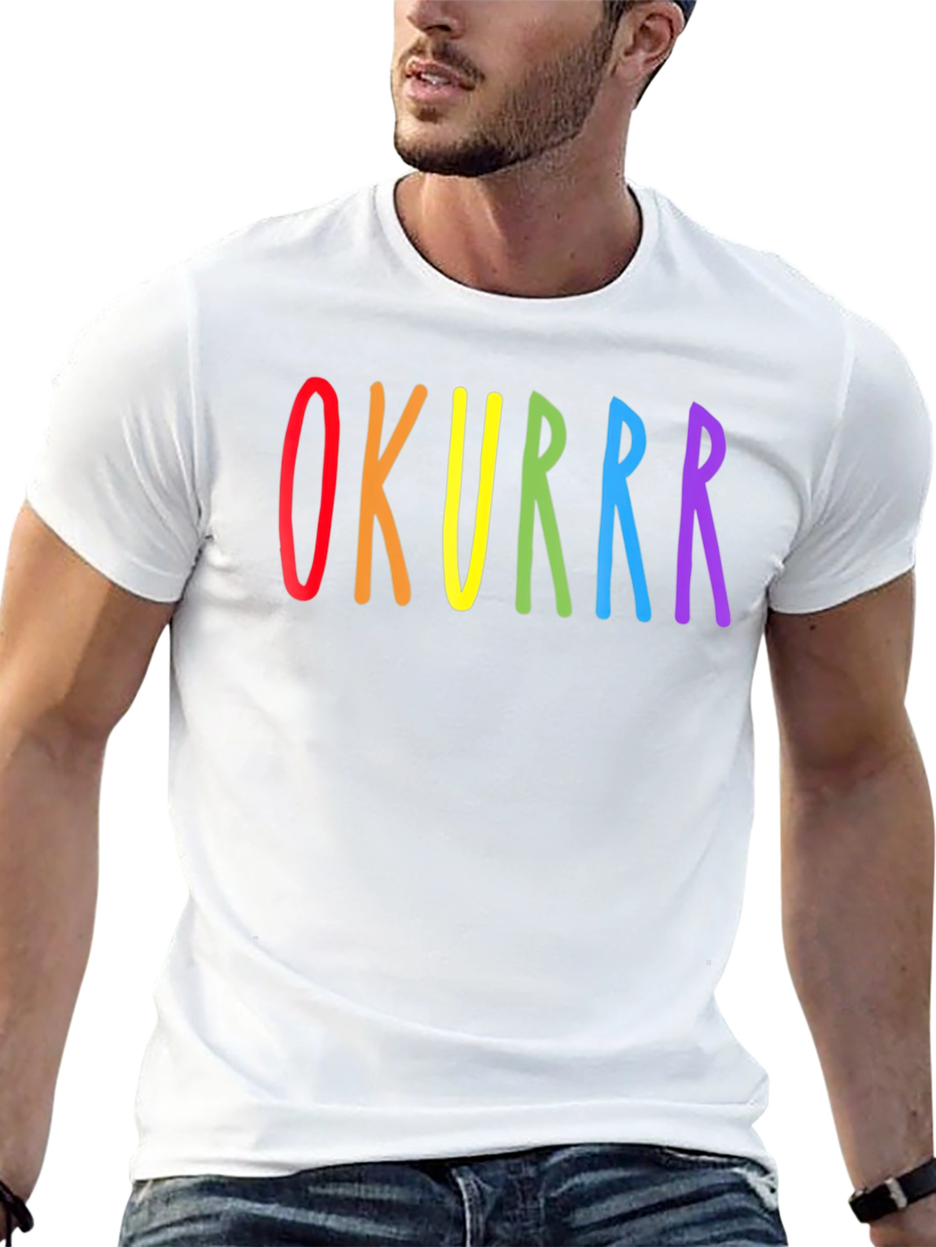 OKURRR Rainbow Graphic Black T-Shirt