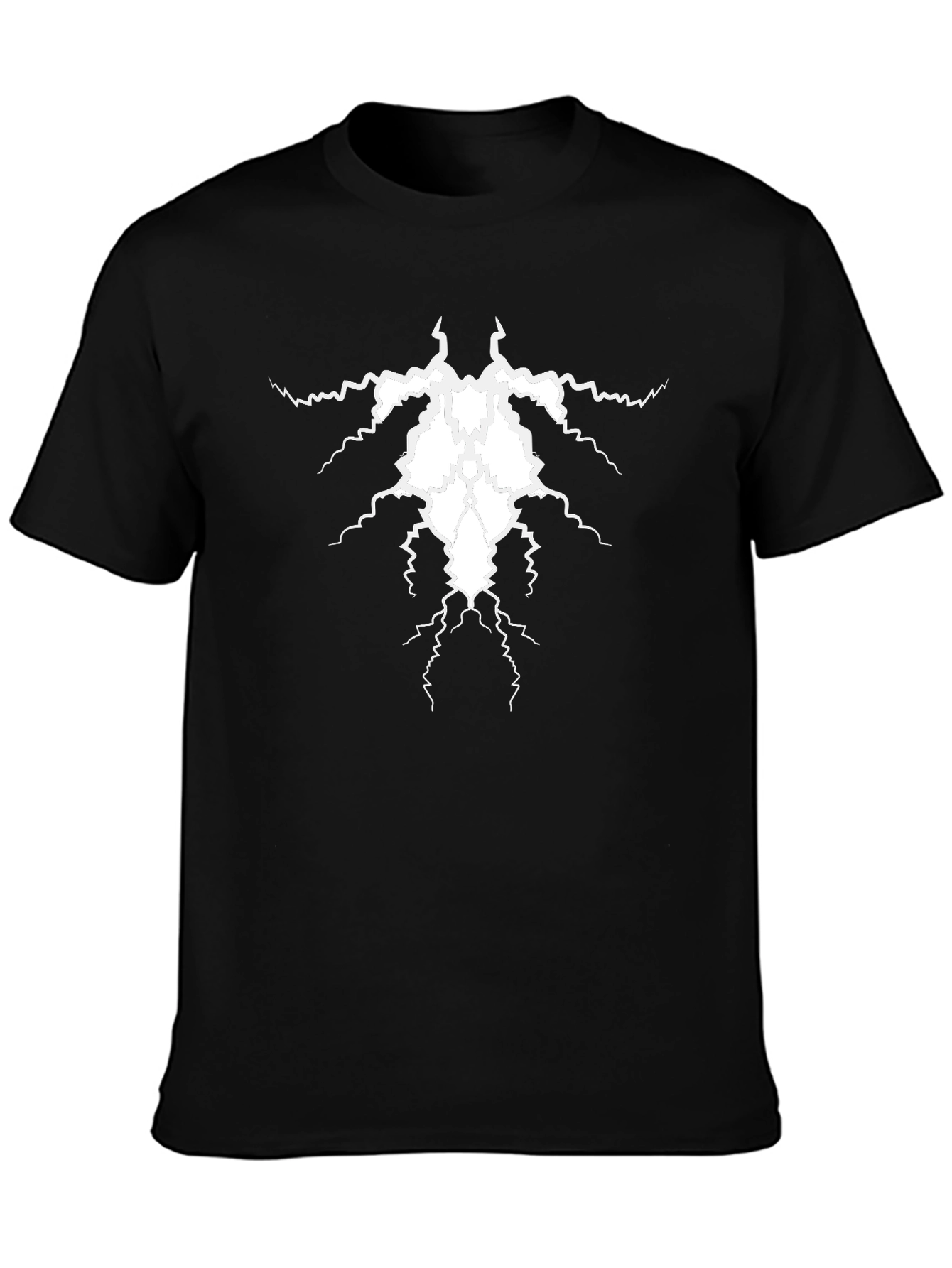 Lightning Bolt Graphic Print Black T-Shirt