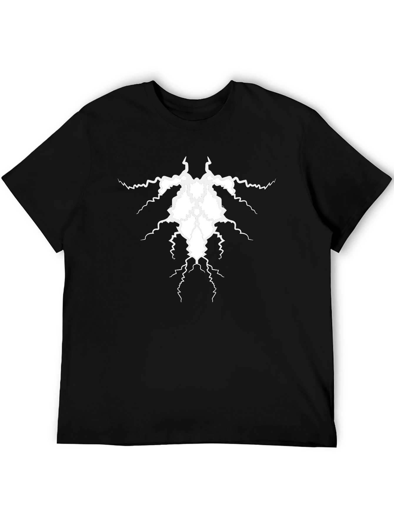 Lightning Bolt Graphic Print Black T-Shirt