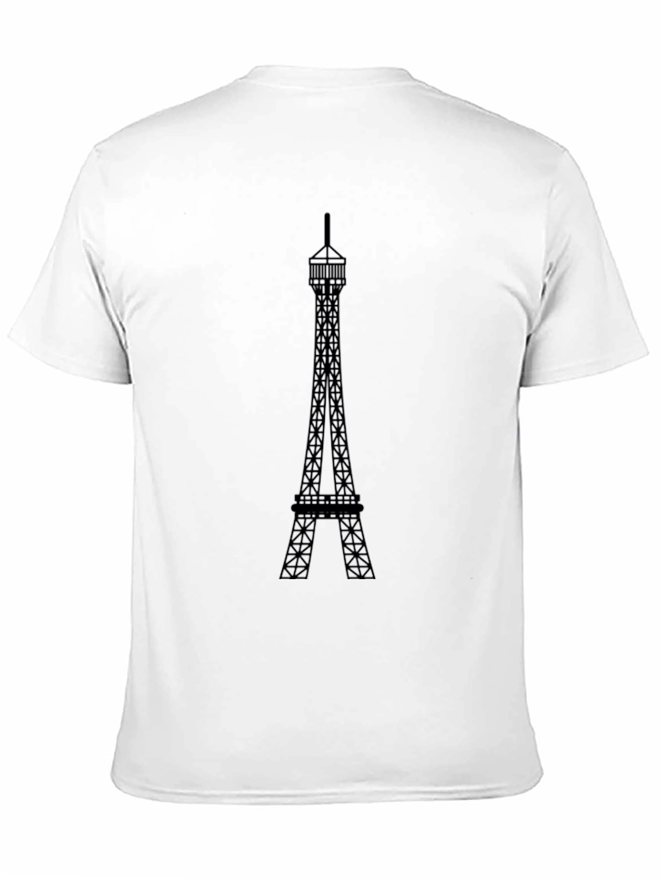 Eiffel Tower Graphic Tee - Black Cotton T-Shirt