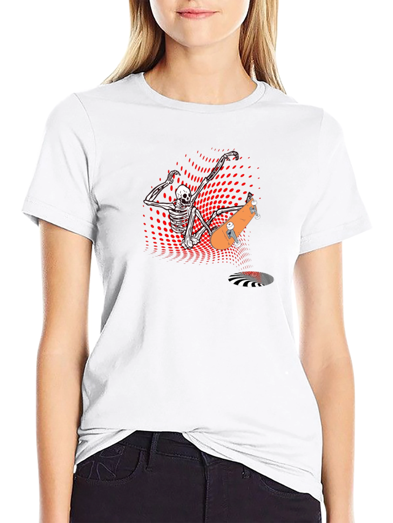 Skateboard Skeleton Graphic Tee - Cool & Edgy Design