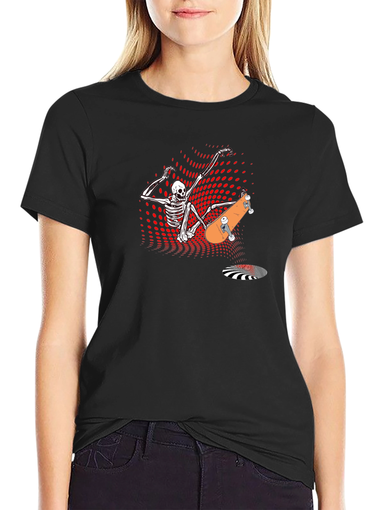 Skateboard Skeleton Graphic Tee - Cool & Edgy Design