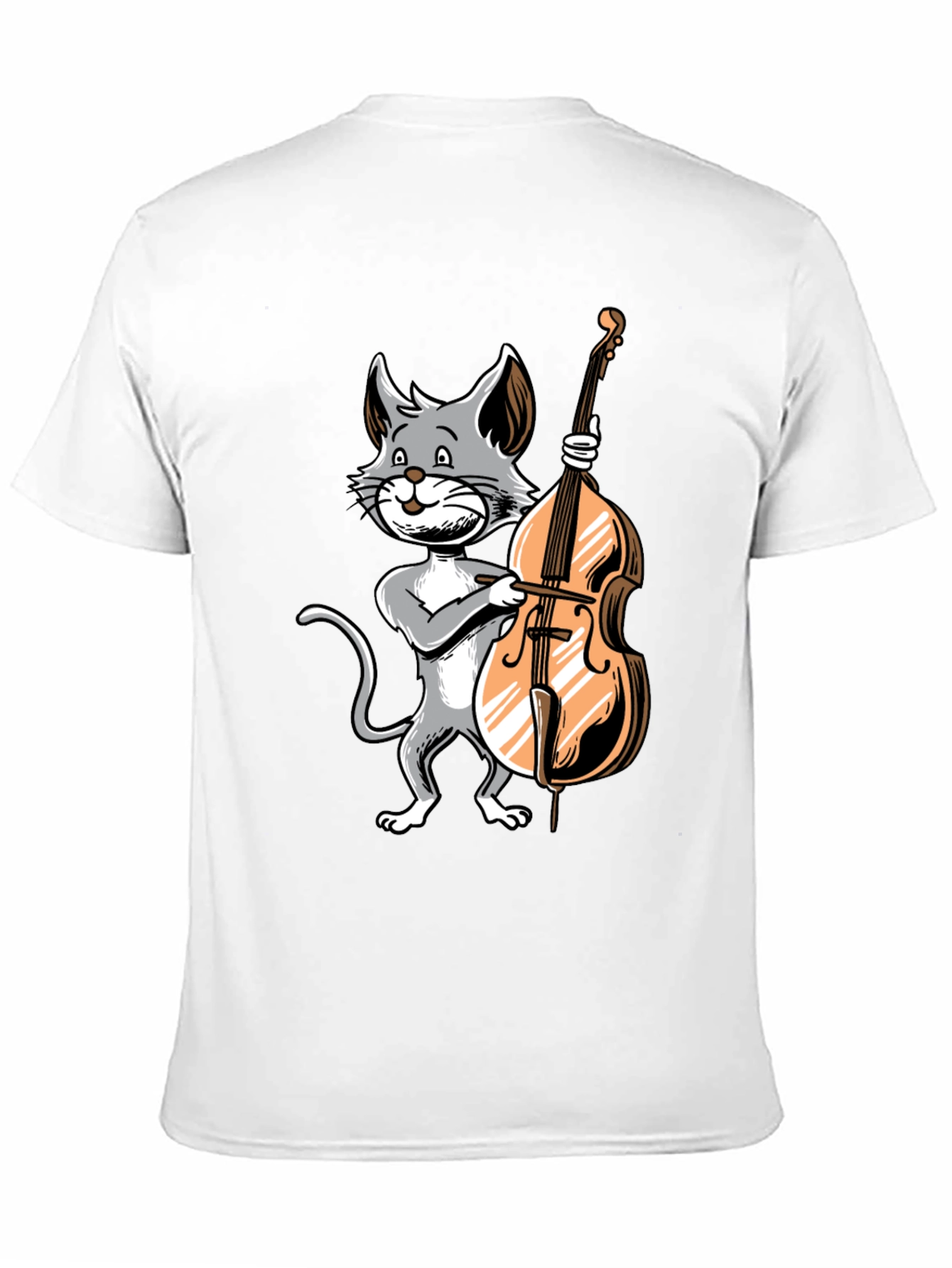Cat Bass Player Graphic T-Shirt
