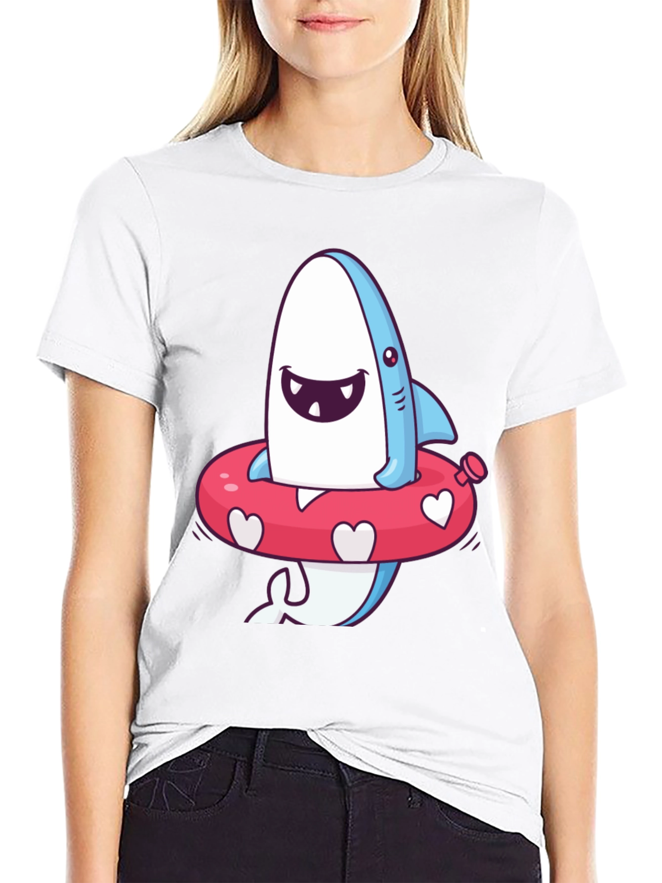 Cartoon Shark T-Shirt - Fun Summer Style