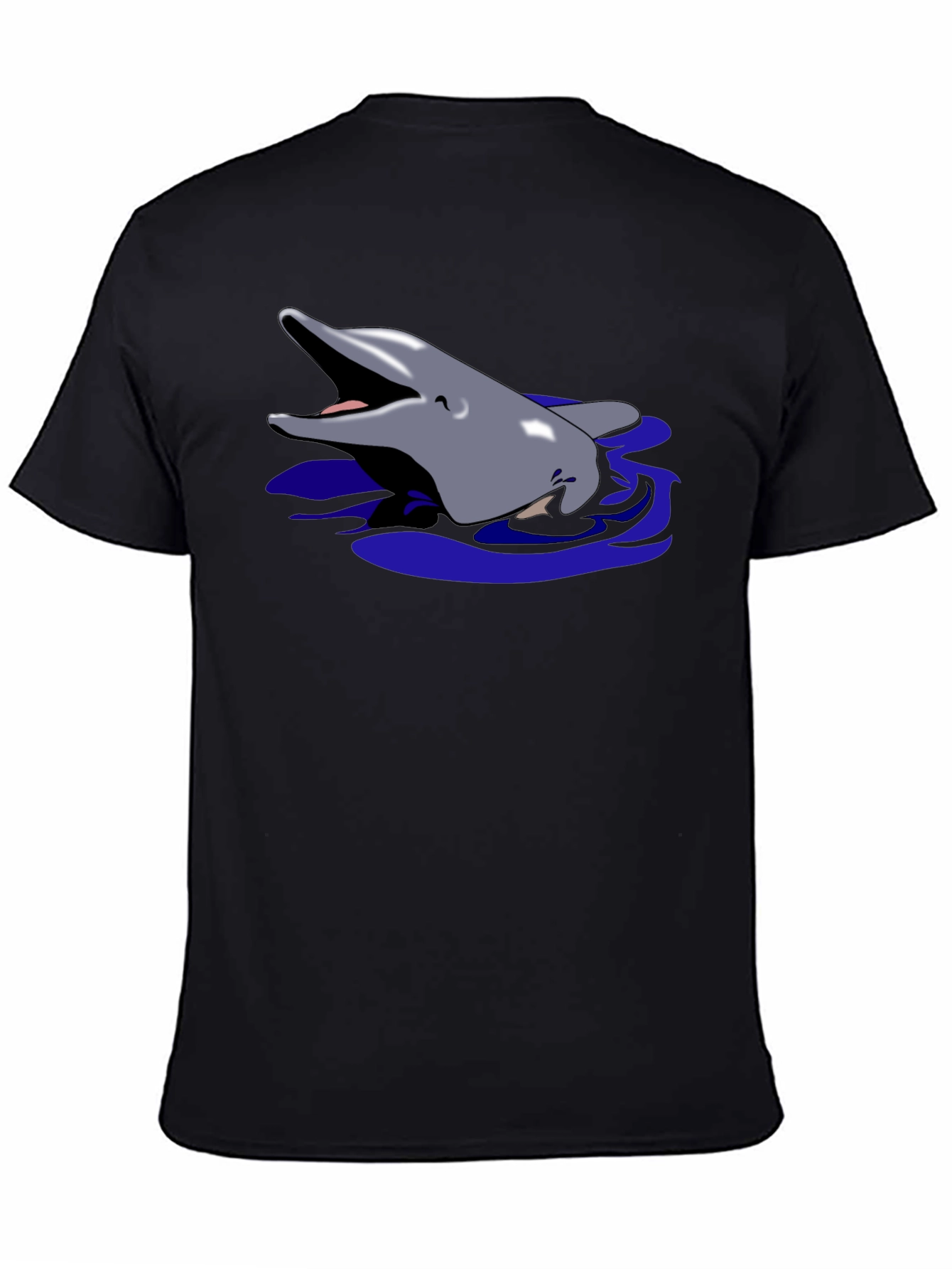 Dolphin Graphic Tee - Black Cotton T-Shirt