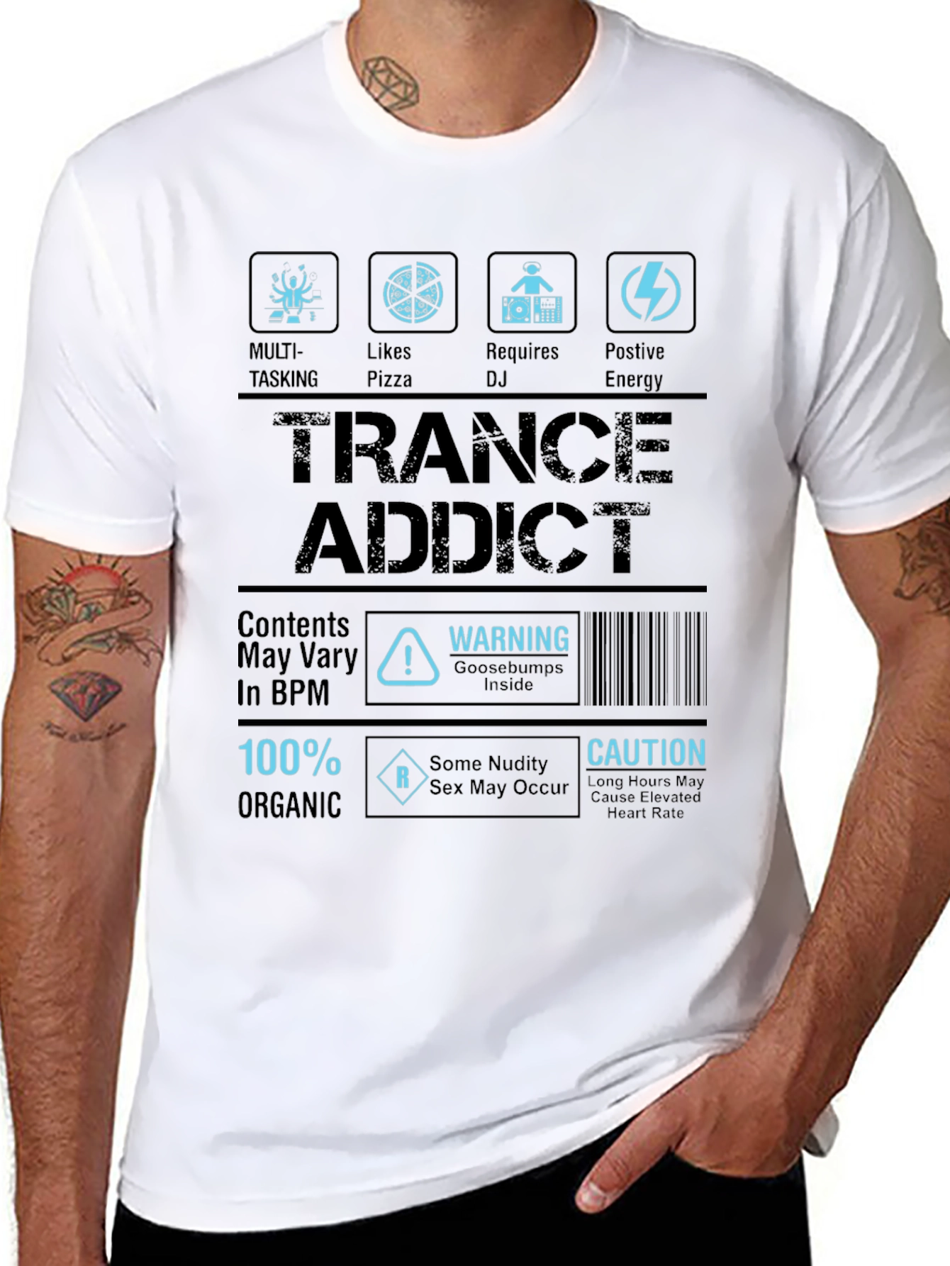 Trance Addict Graphic T-Shirt EDM Rave Festival Gear