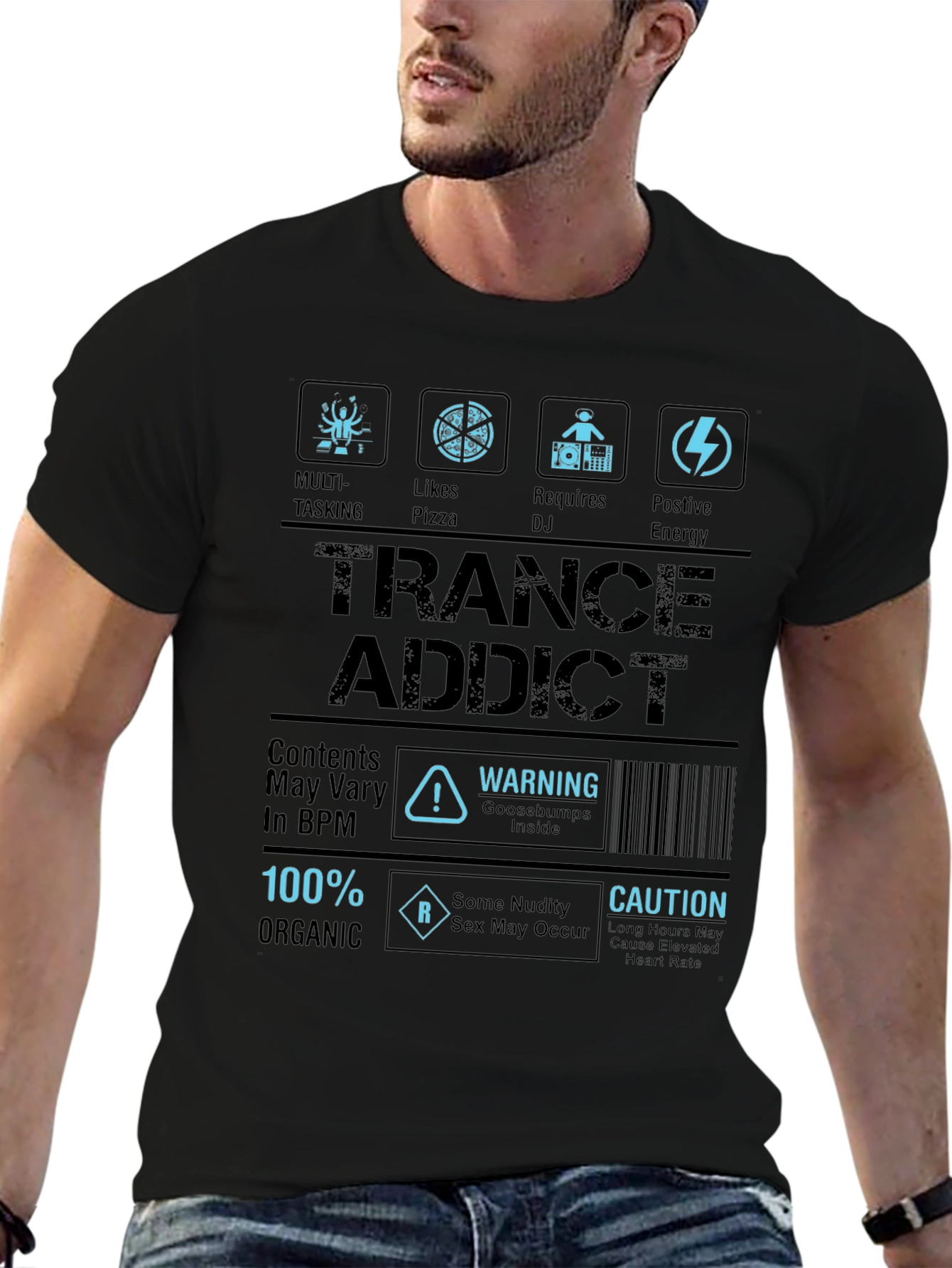 Trance Addict Graphic T-Shirt EDM Rave Festival Gear