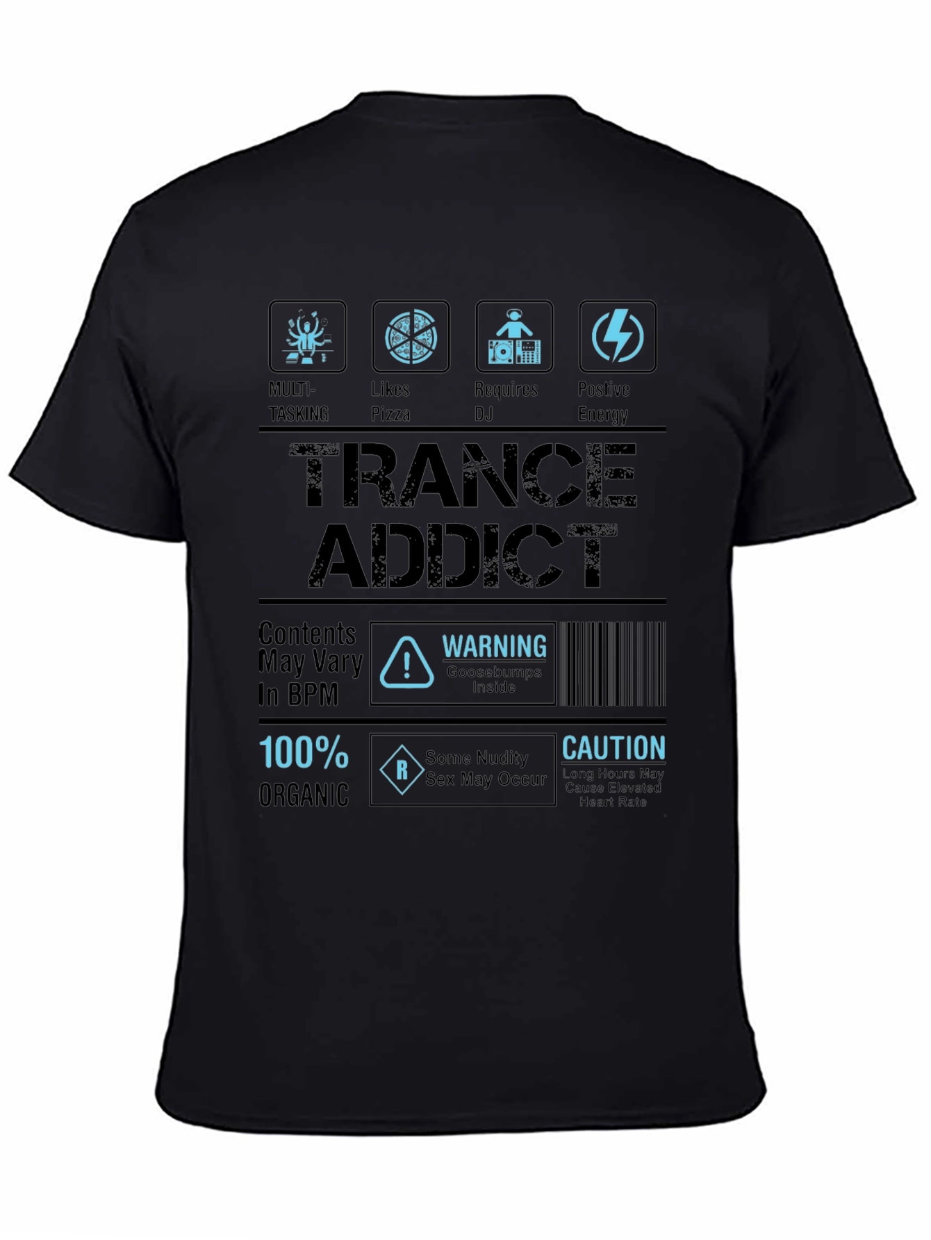 Trance Addict Graphic T-Shirt EDM Rave Festival Gear