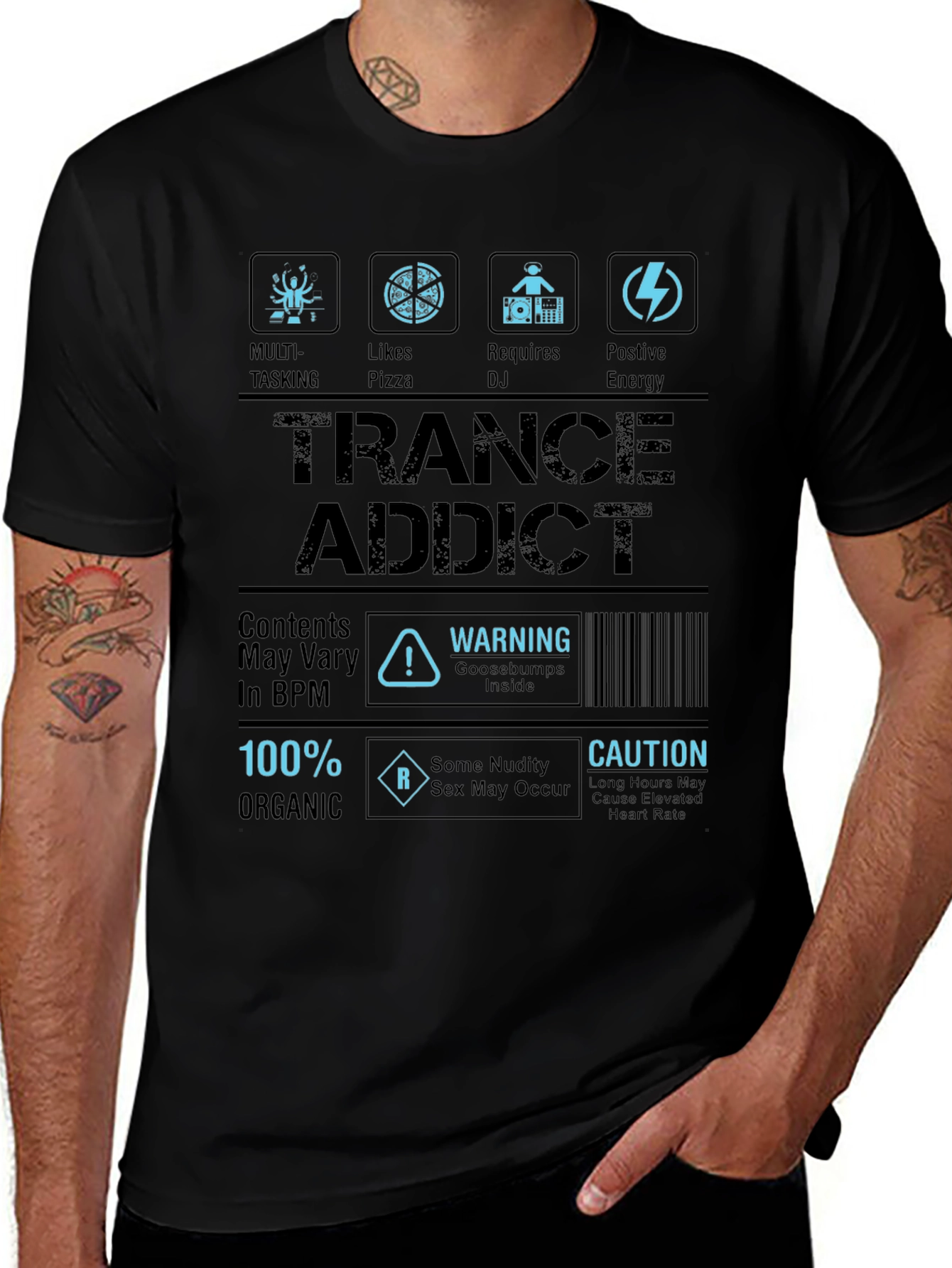 Trance Addict Graphic T-Shirt EDM Rave Festival Gear