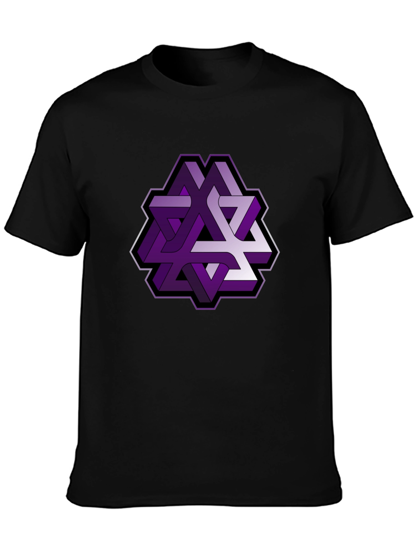 Geometric Illusion Mens Black T-Shirt