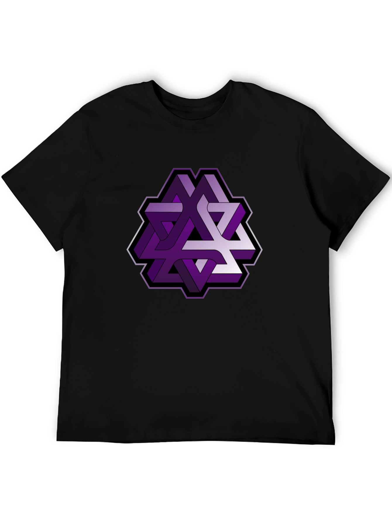 Geometric Illusion Mens Black T-Shirt