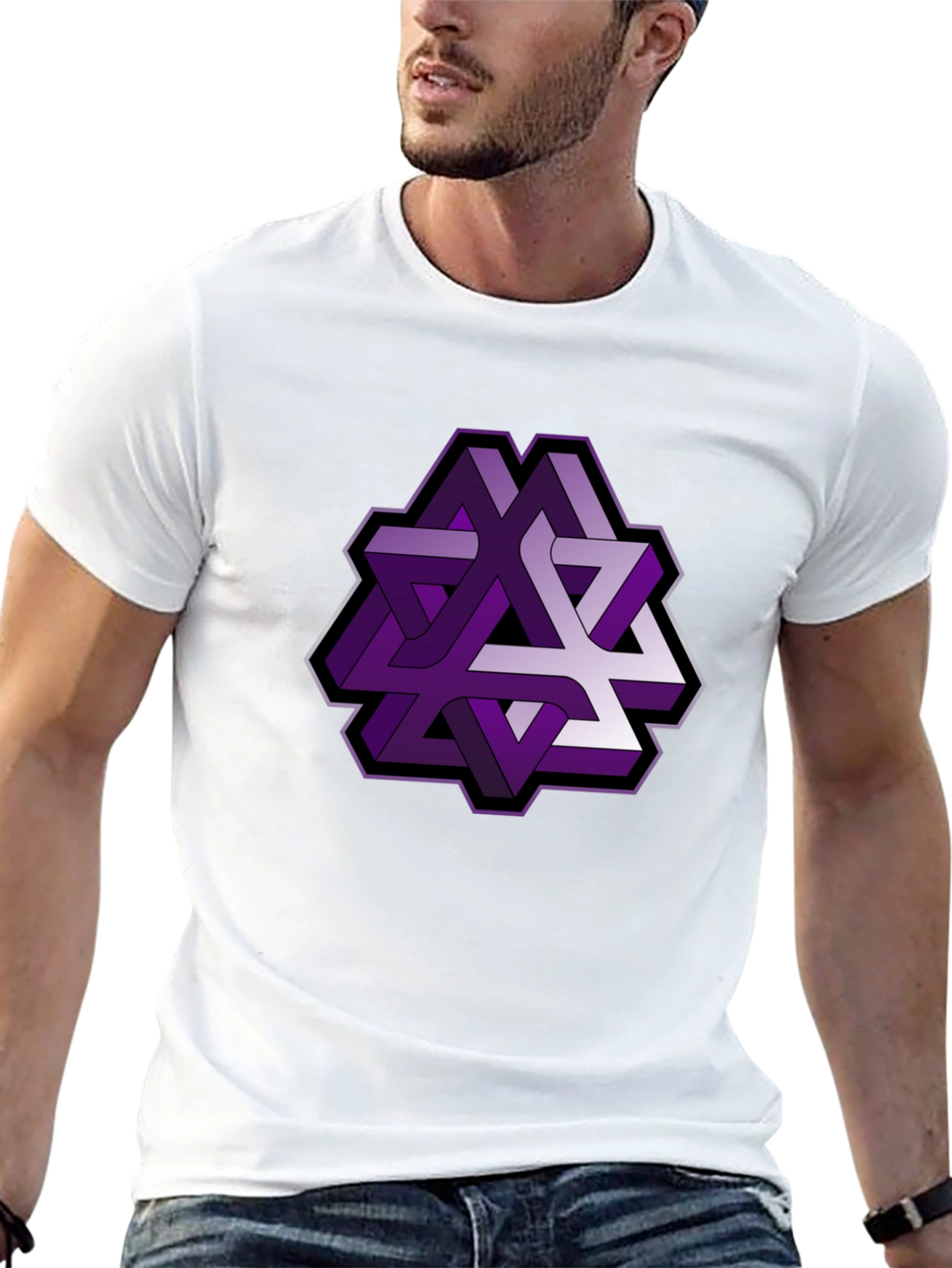 Geometric Illusion Mens Black T-Shirt